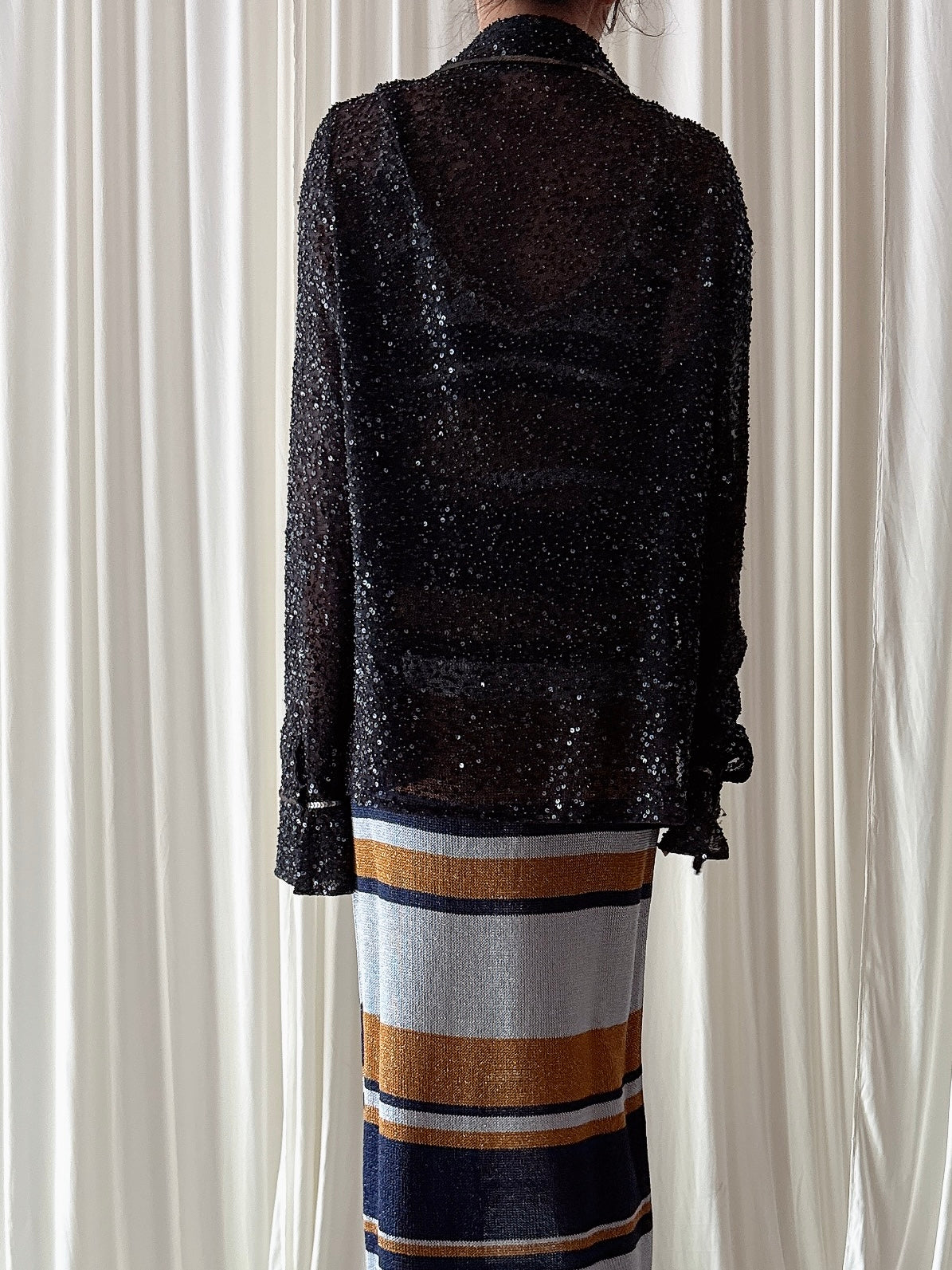 Vintage Ronit Zilkha Blue Beaded Jacket - Size 16