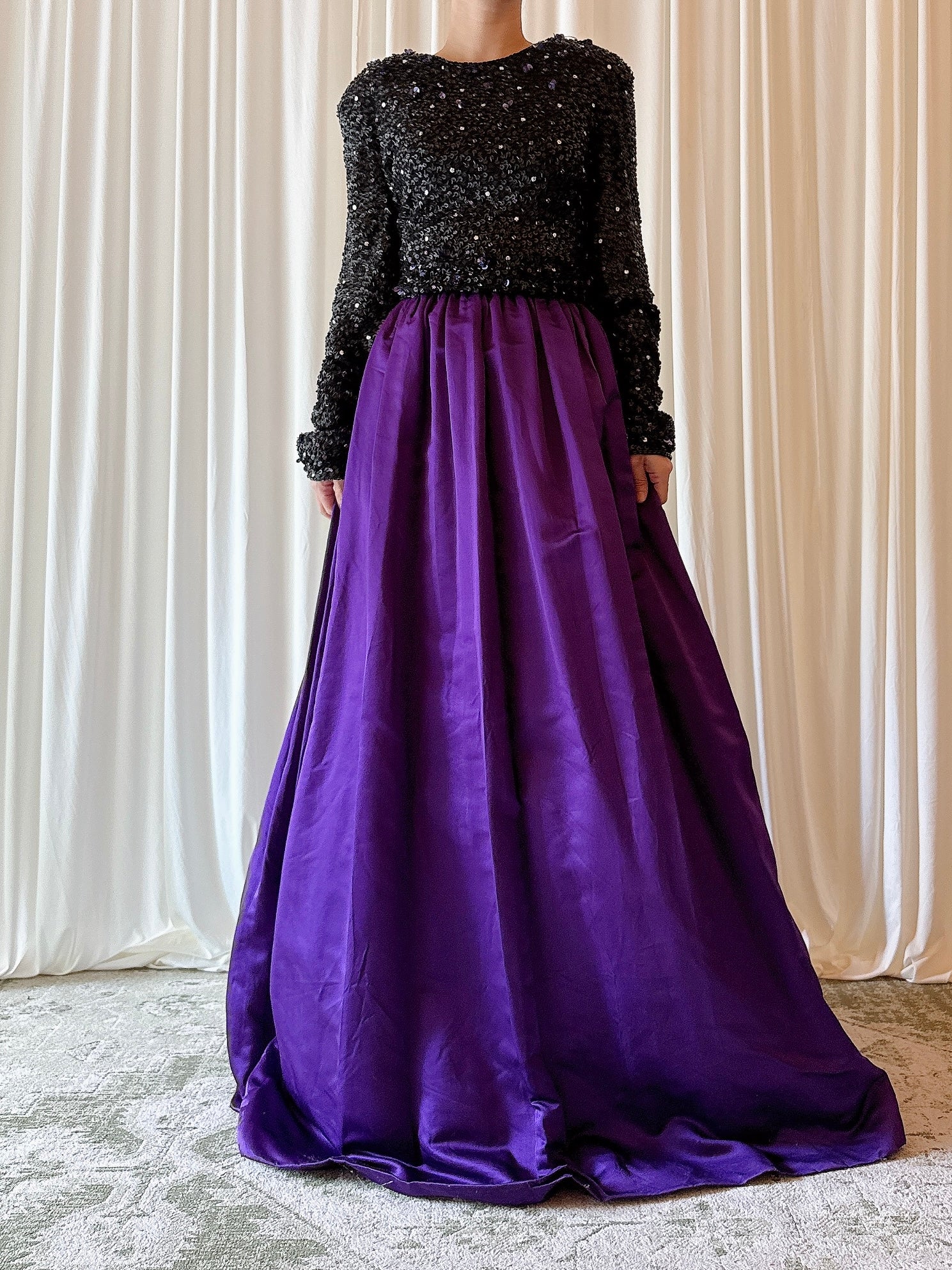 Vintage Victoria Royal Blue Beaded Gown - US 14