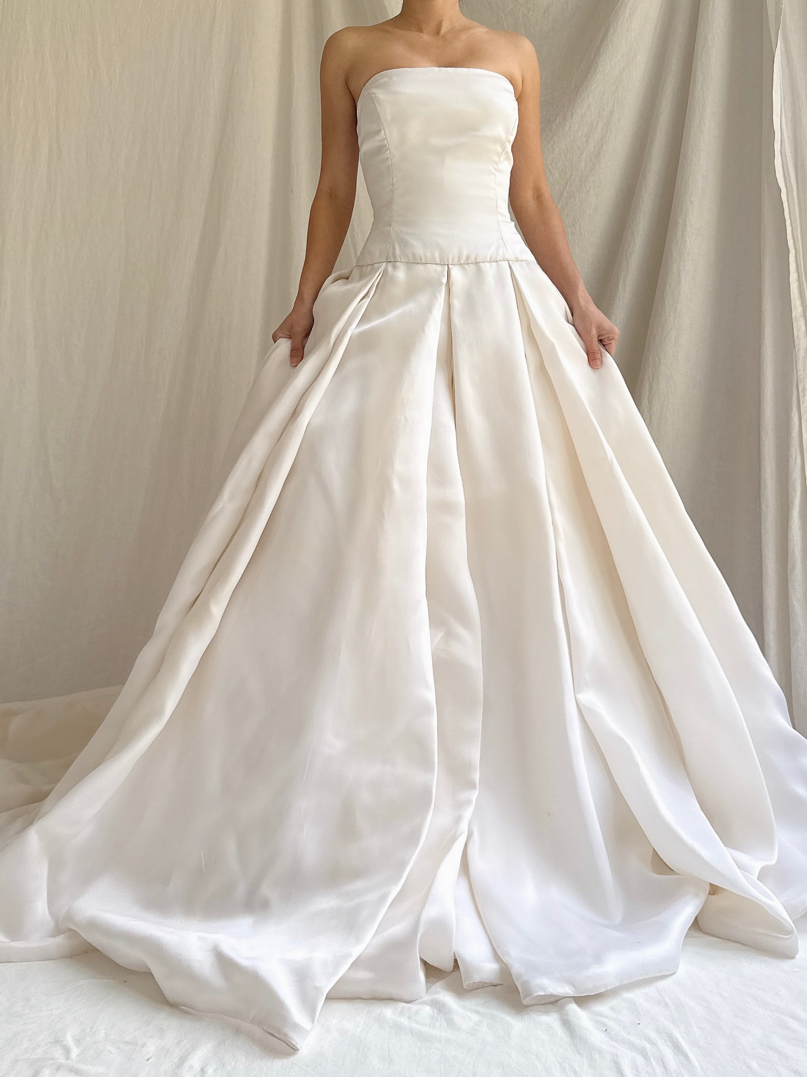 Vintage Manale NY Silk Organza Strapless Gown - S