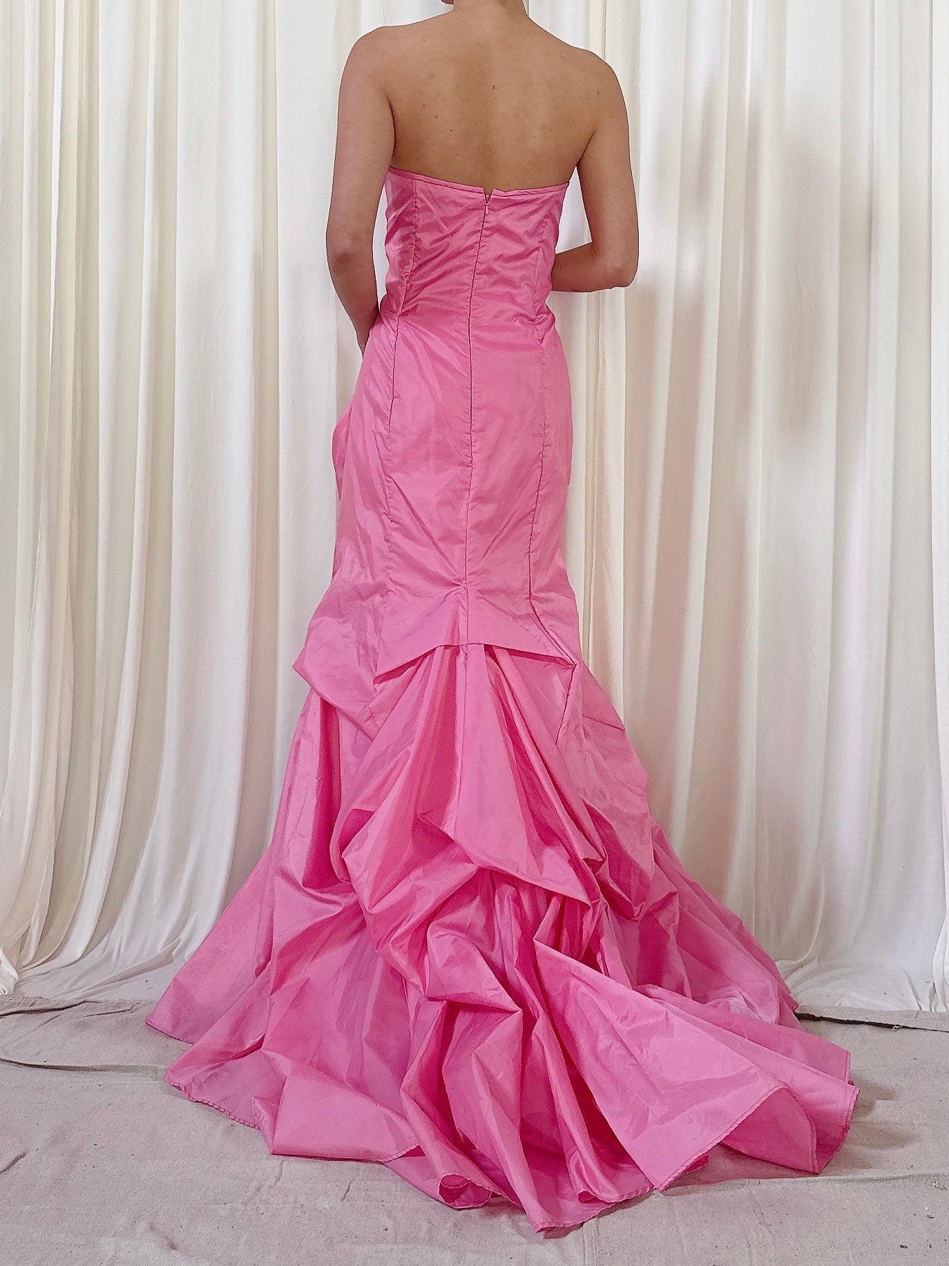Vintage Jovani Pink Ruche Dress - US 8