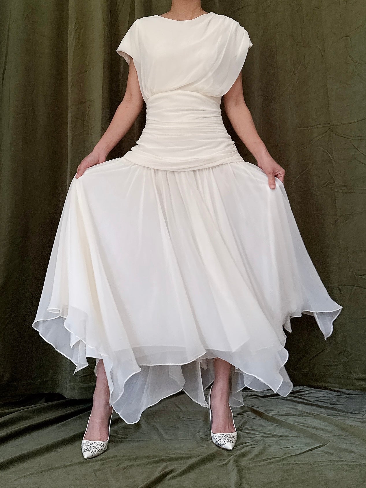 Vintage Handkerchief Hem Dress - S