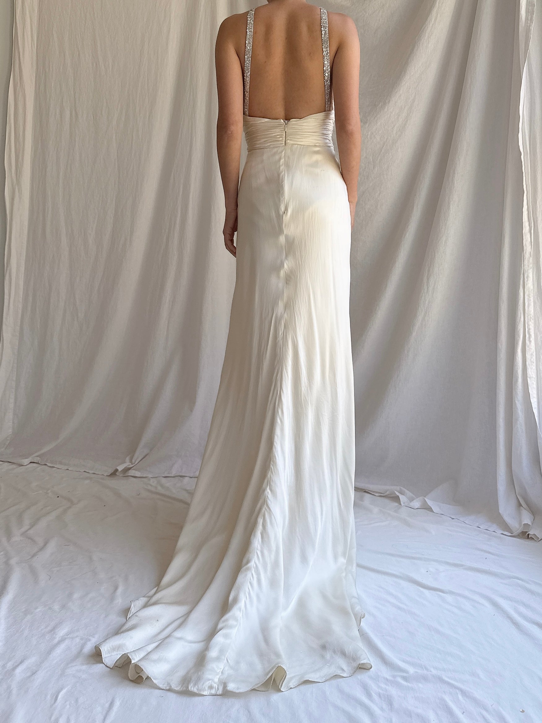 Vintage Silk Halter Dress - M/8