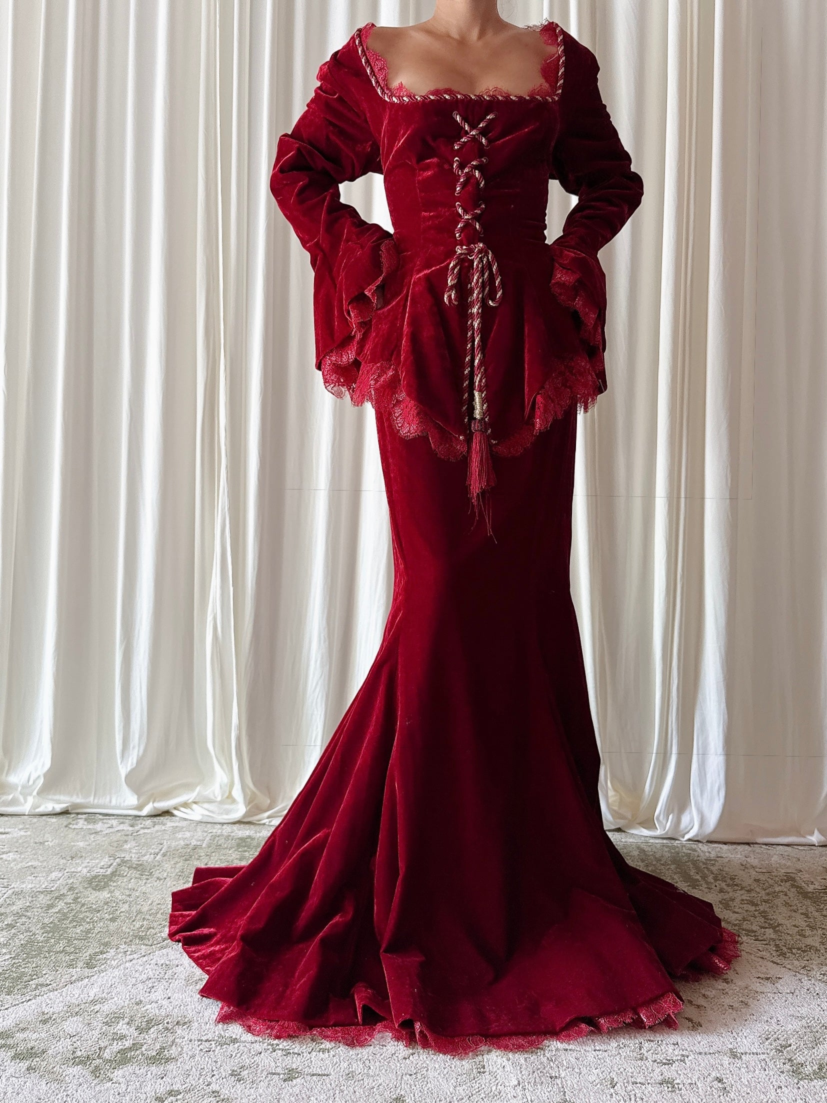 Vintage Red Velvet 2 Piece Set - 29W/38B