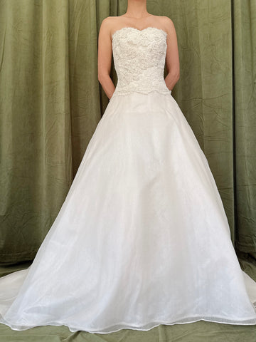 Vintage Silk Organza Lace Bodice Gown - XS/2