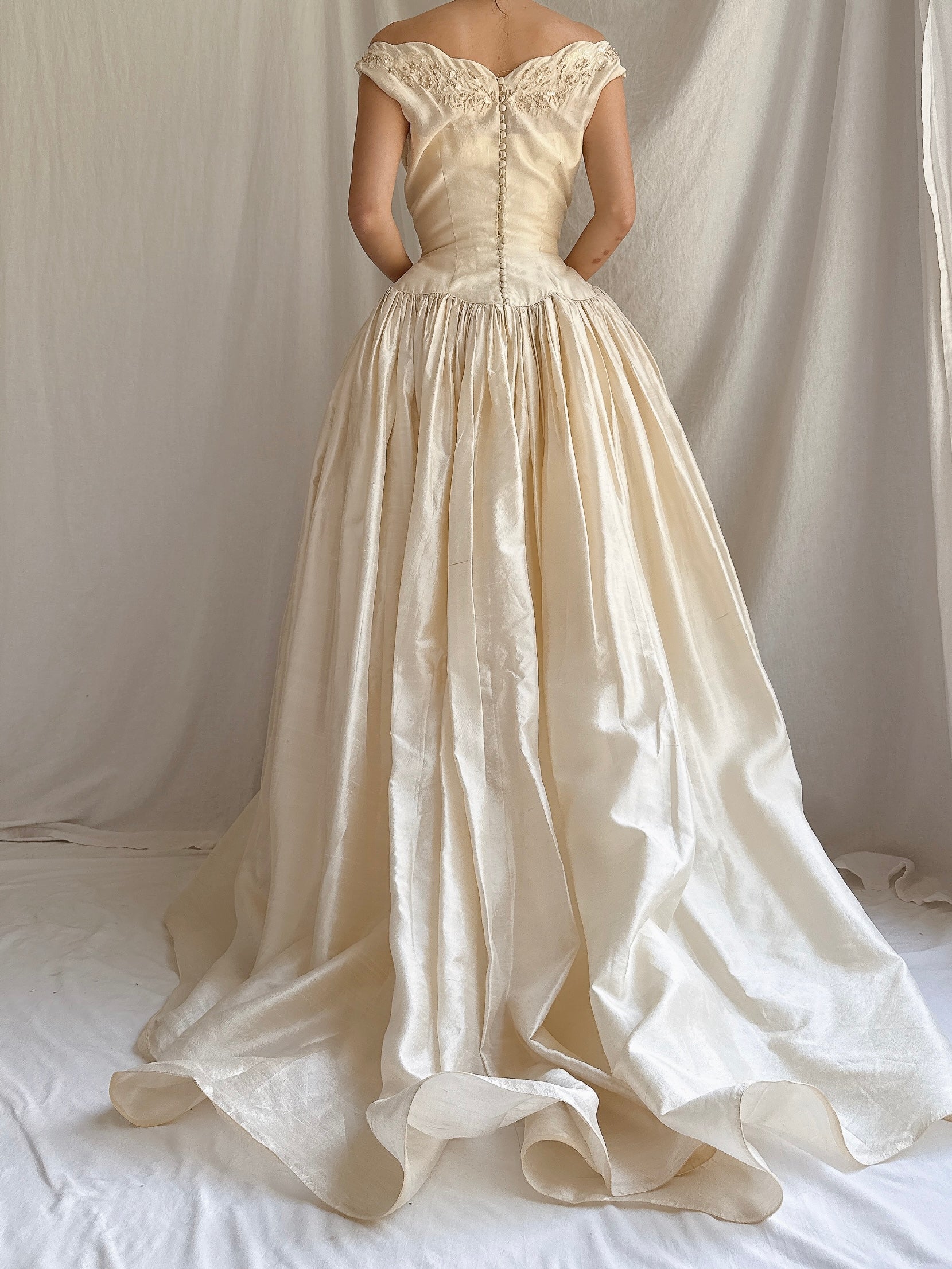 Vintage Raw Silk Gown - XS