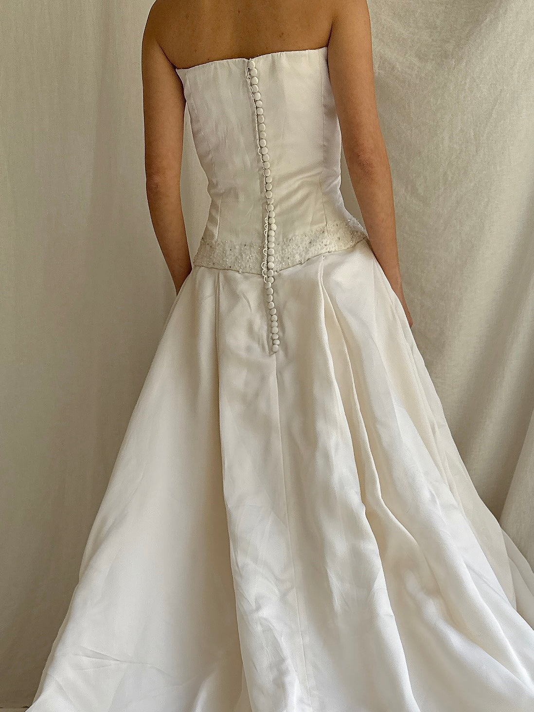 Vintage Manale NY Silk Organza Strapless Gown - S