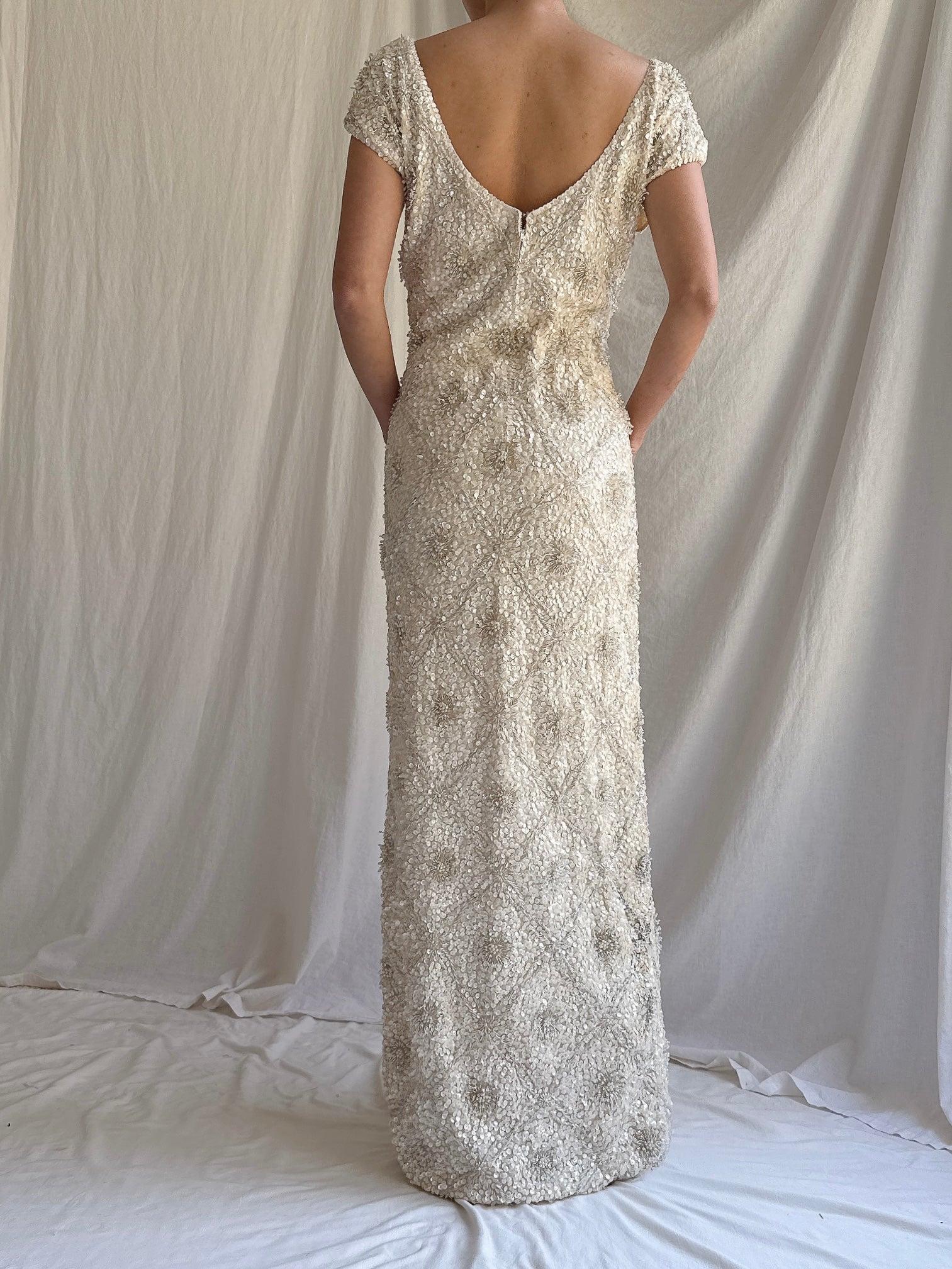 1960s Wool Beaded Dress - M/L