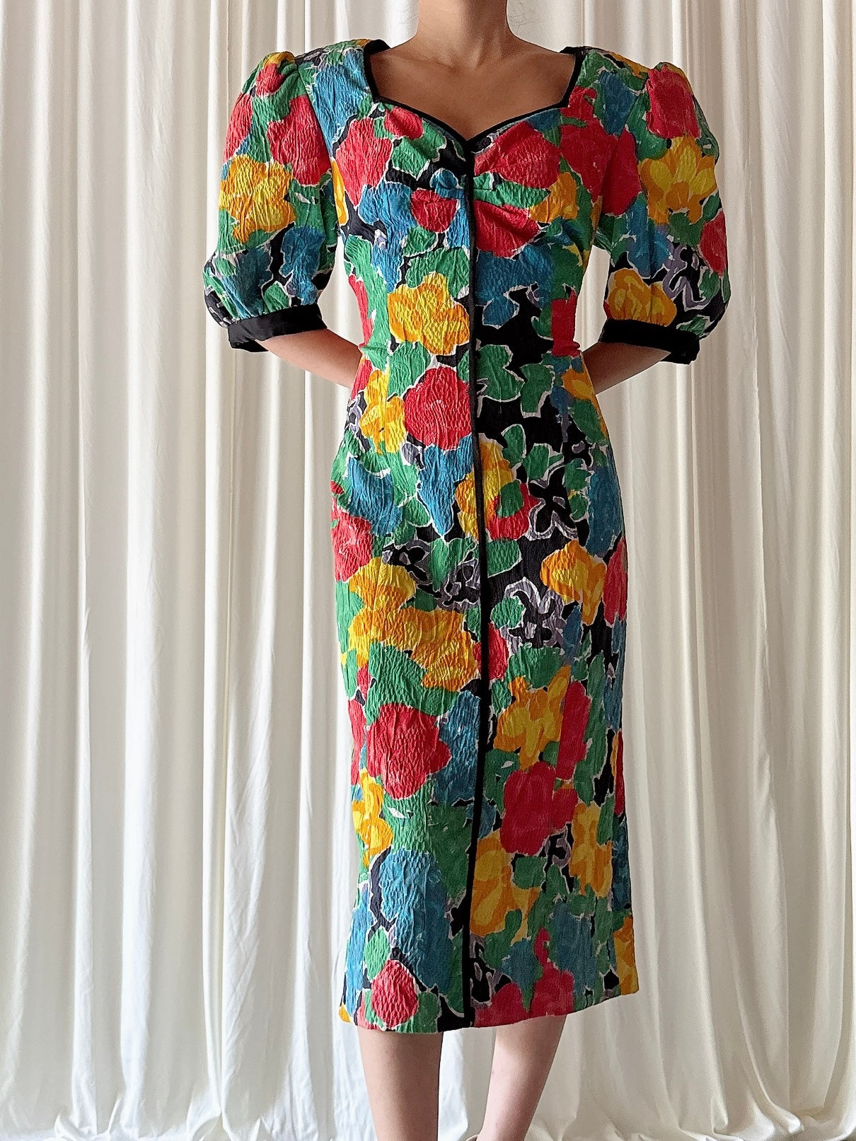 Vintage Floral Watercolor Dress - US 6/8