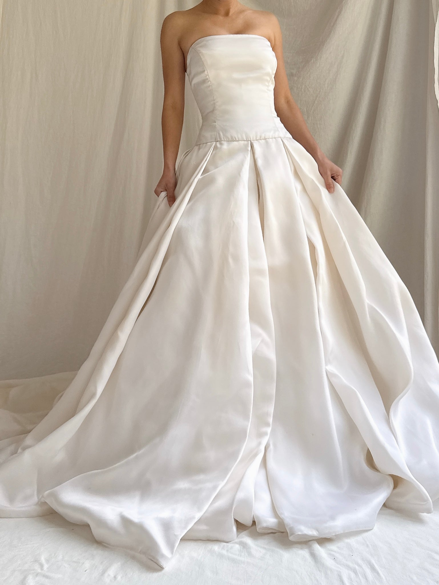 Vintage Manale NY Silk Organza Strapless Gown - S