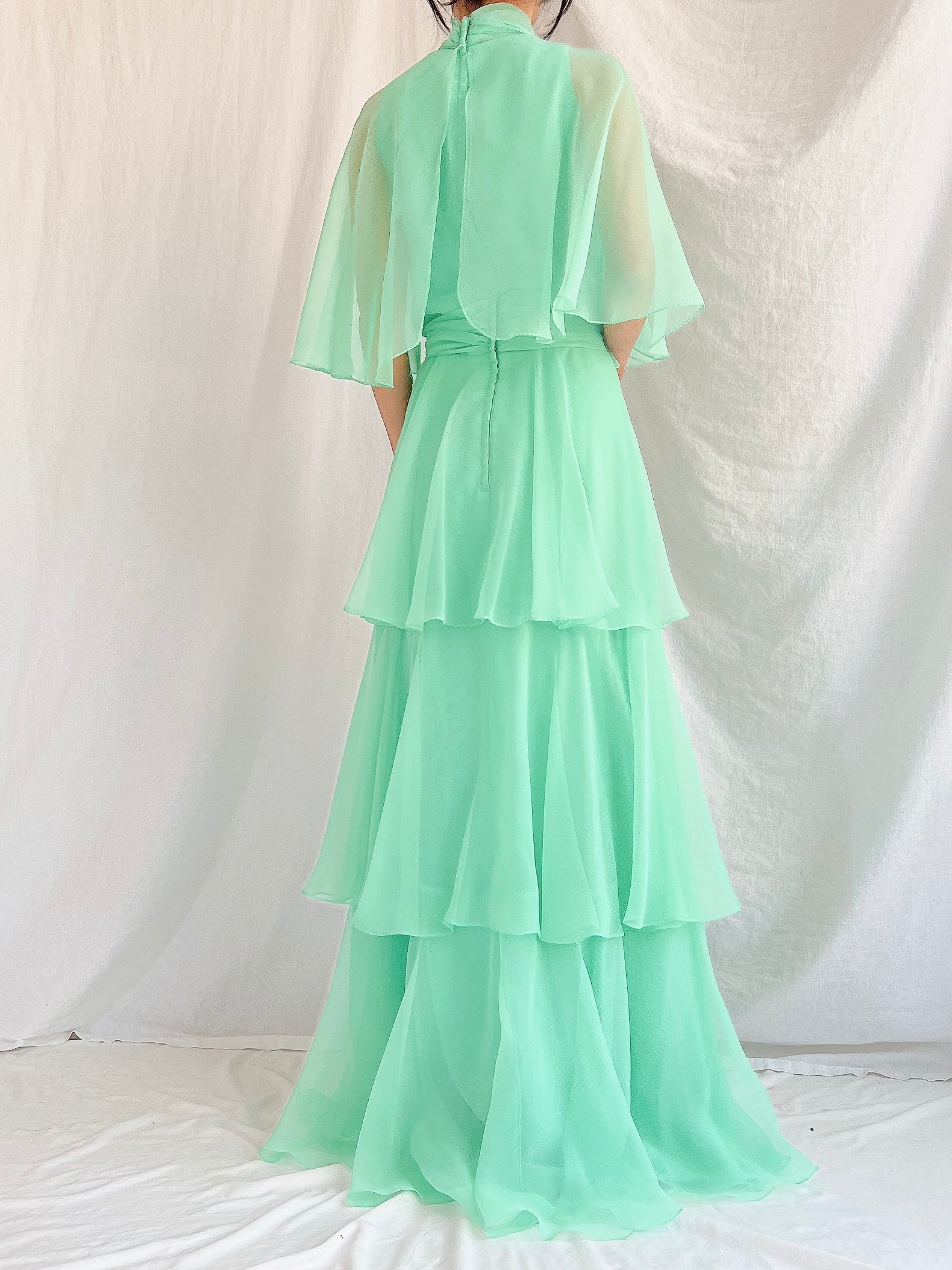 Vintage Teal Tiered Gown - XS/2