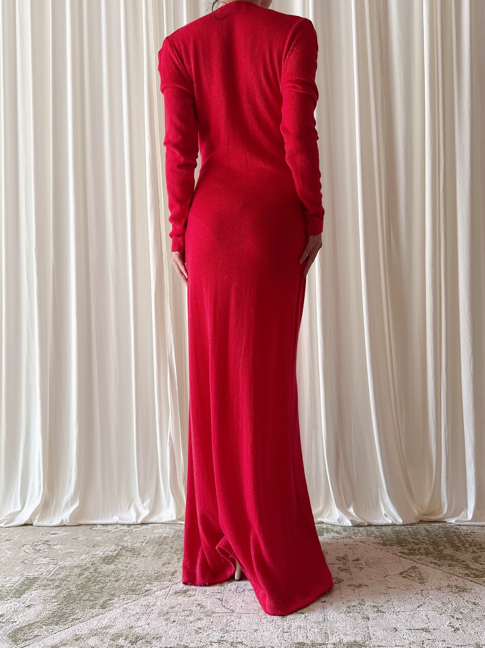 Vintage Betty Jackson Red Knit Dress- UK 12