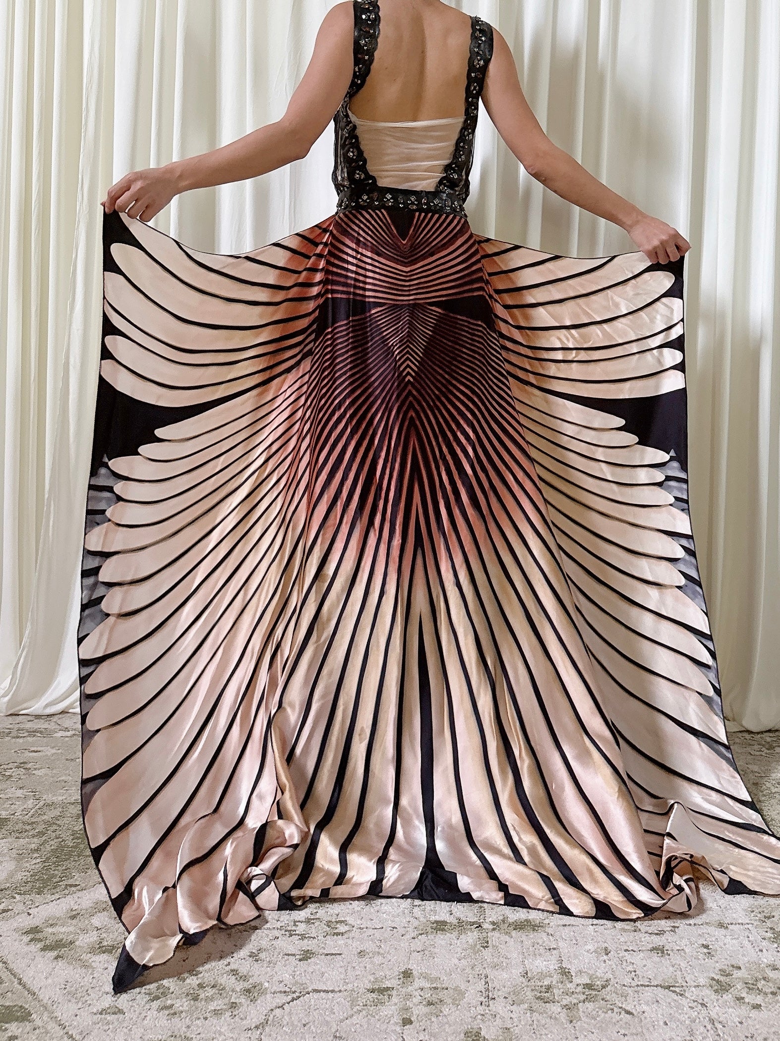 Vintage Silk Butterfly Dress - Size 12