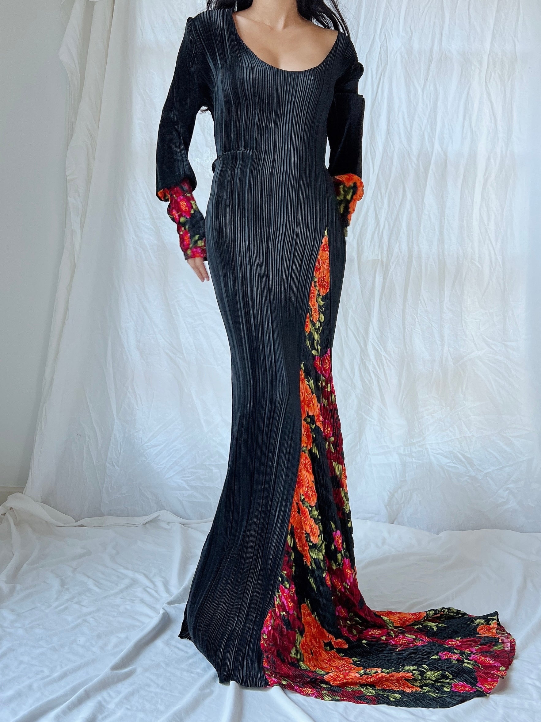 Vintage Mashiah Pleated Gown - M/L