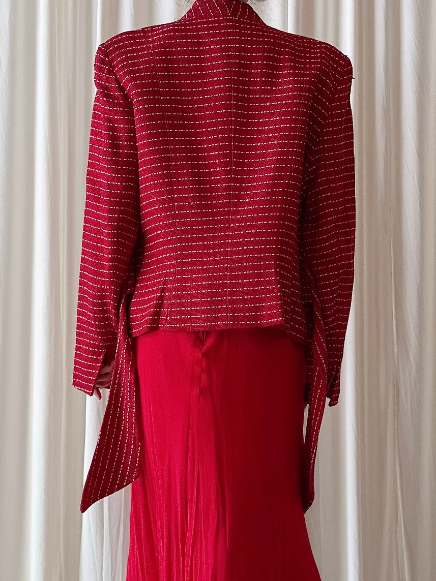 Vintage Petrovitch & Robinson Red Linen Jacket - FR 48