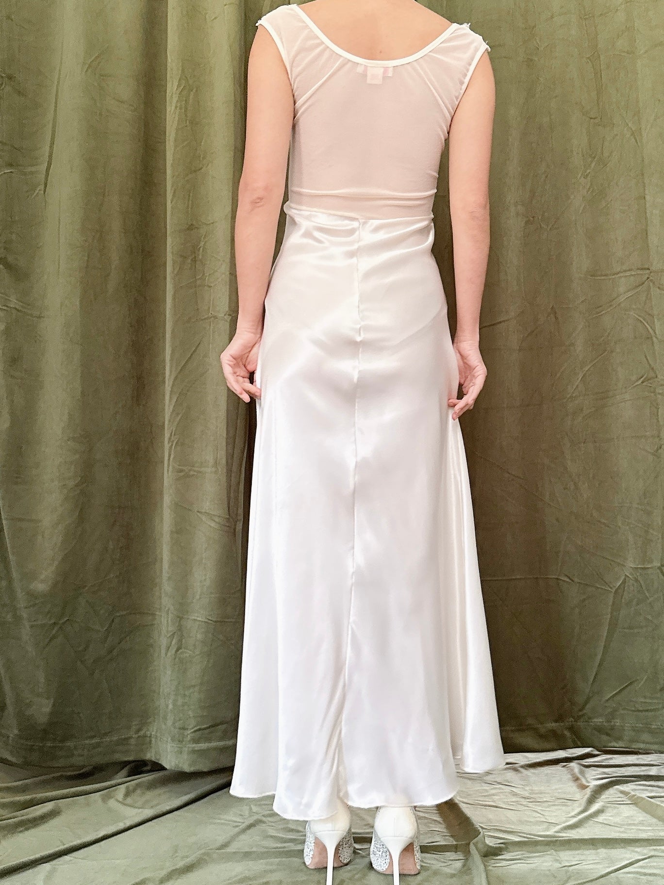 Vintage Embroidered Lace Slip Dress - S-M