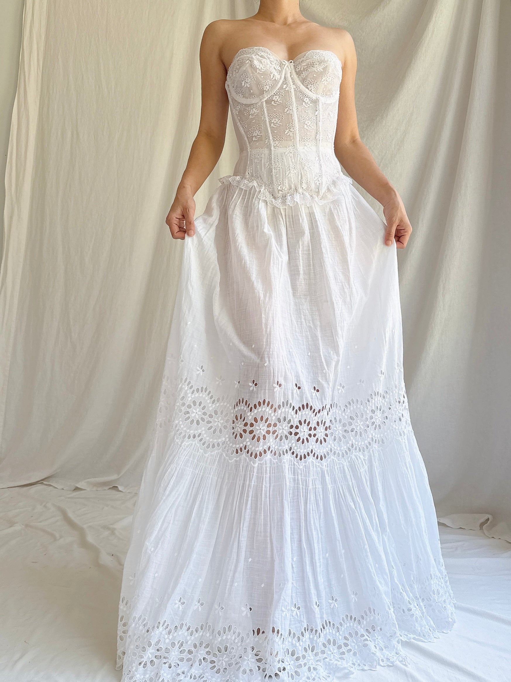 Vintage/Antique Bustier and Skirt Set - XS