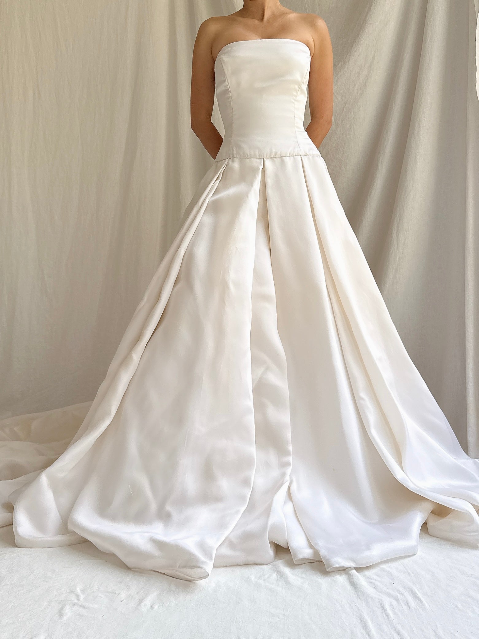 Vintage Manale NY Silk Organza Strapless Gown - S