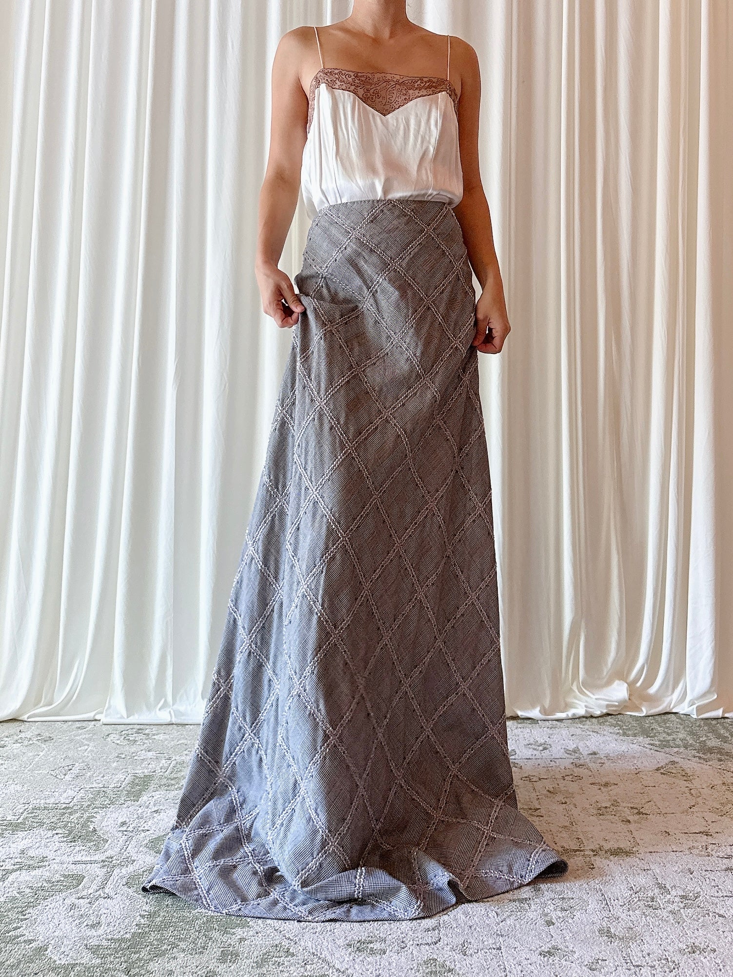 Vintage Belleville Sassoon Gray Skirt - Waist 34”