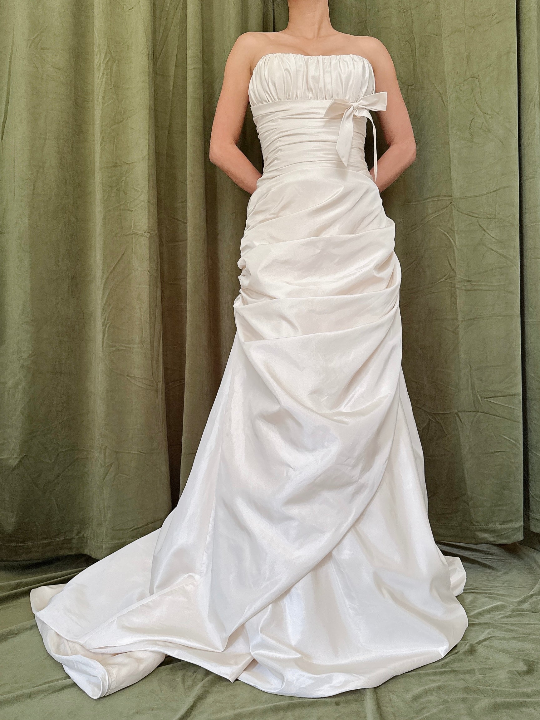 Vintage Tafetta Strapless Gown - L/10