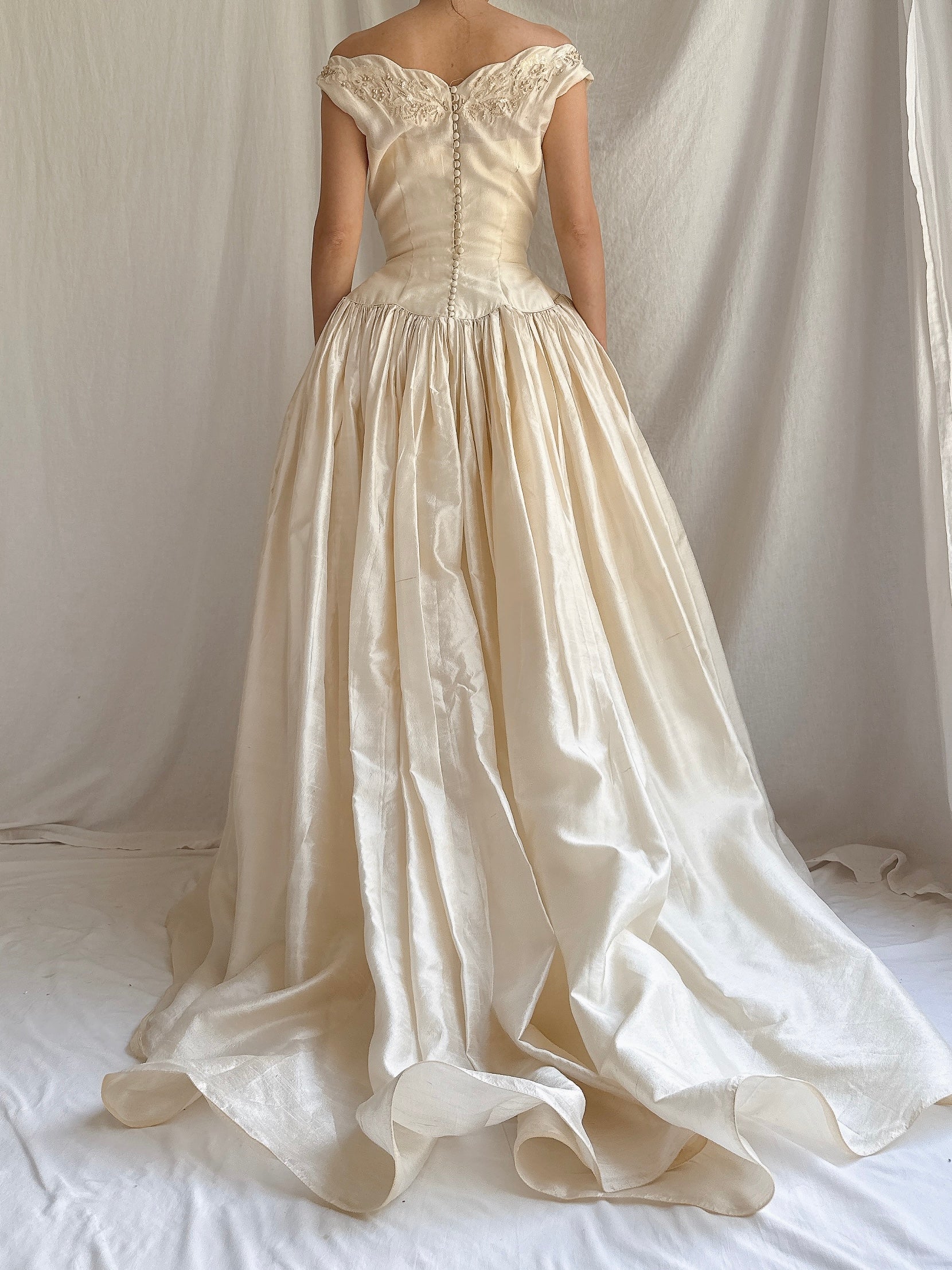 Vintage Raw Silk Gown - XS
