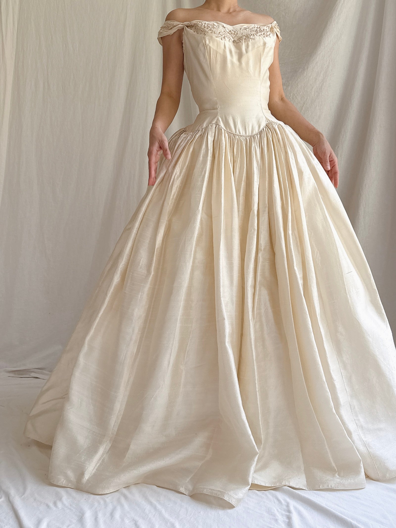 Vintage Raw Silk Gown - XS