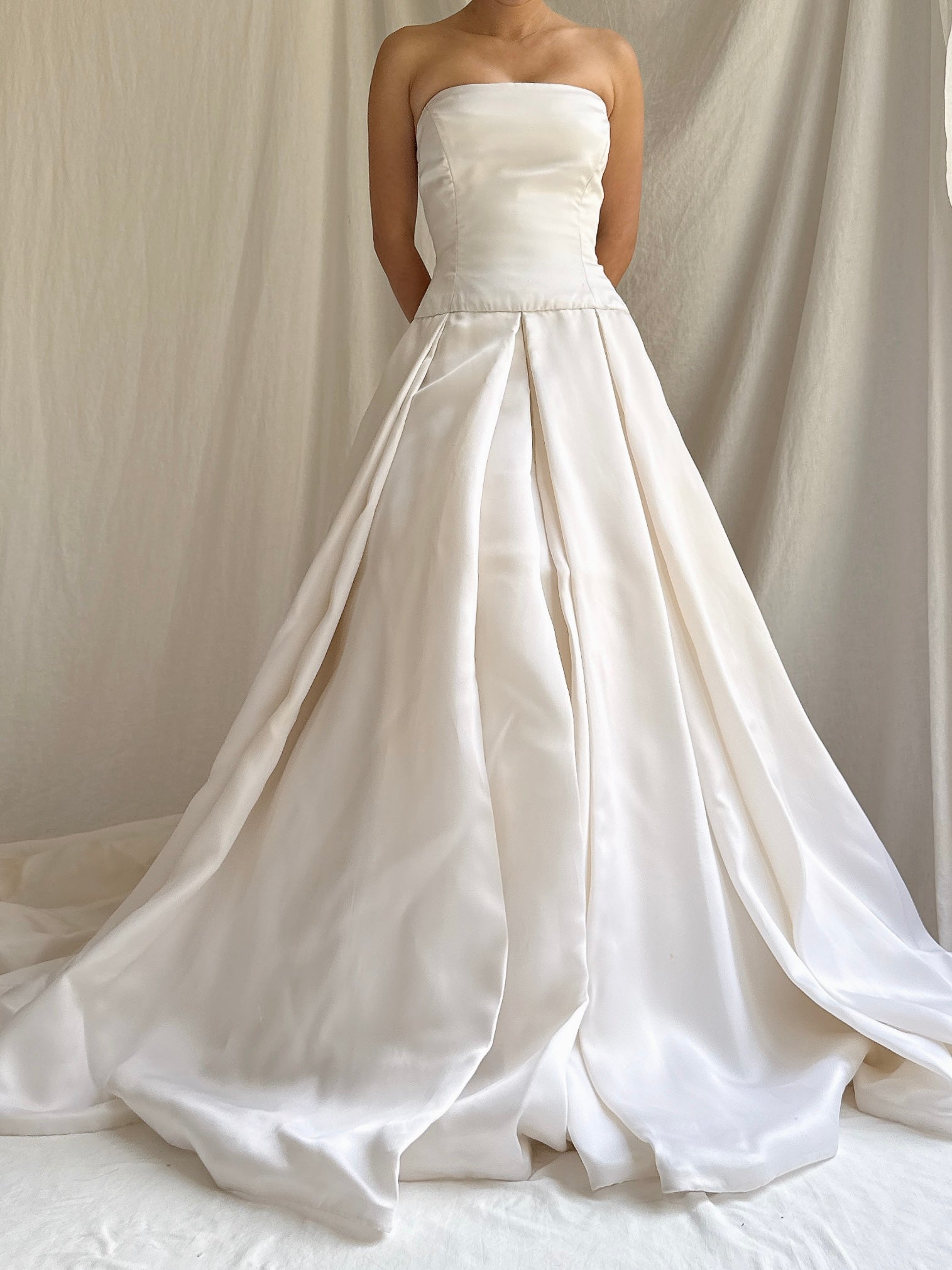 Vintage Manale NY Silk Organza Strapless Gown - S