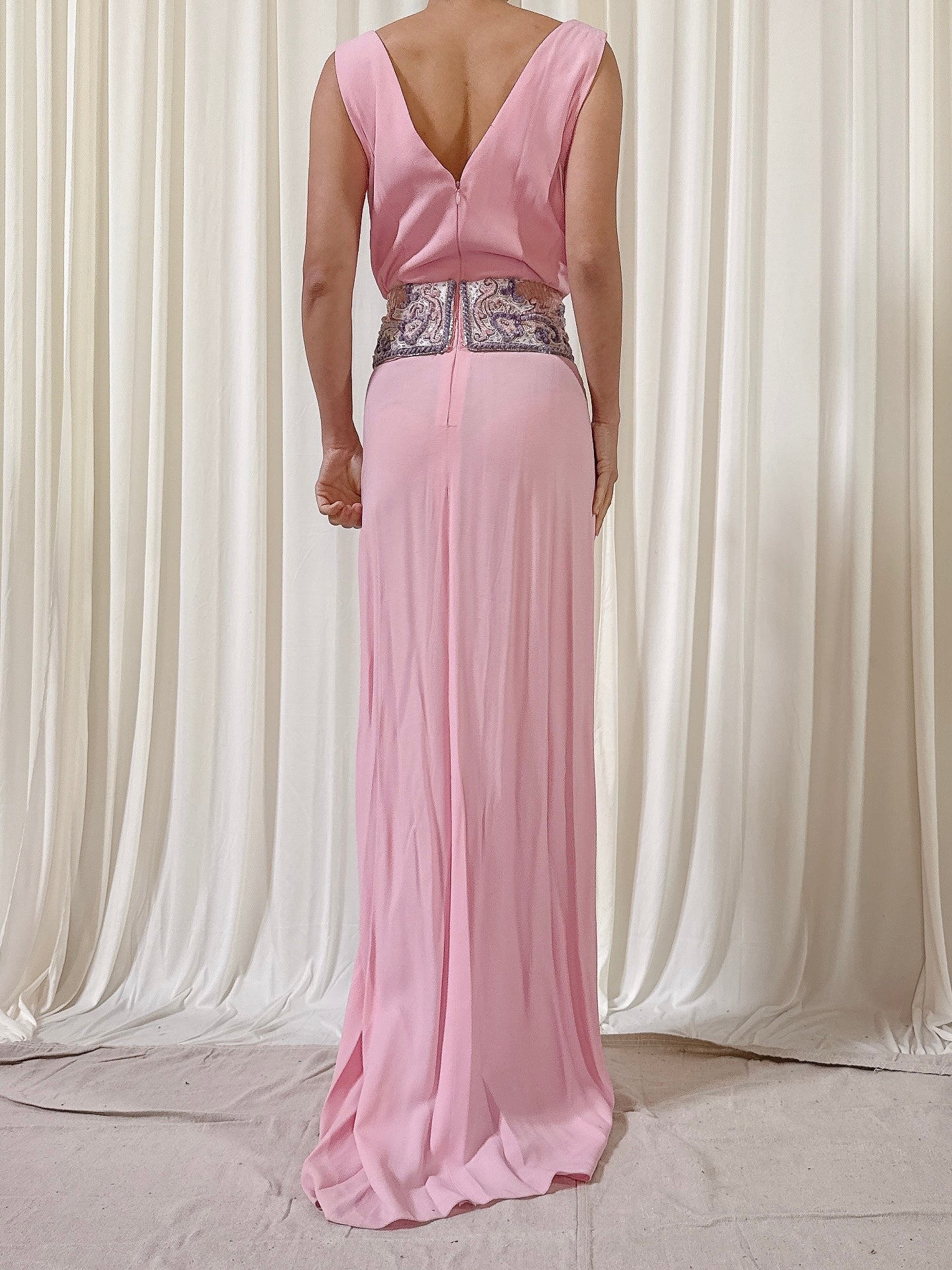 Vintage Pink Rayon Dress - M/10