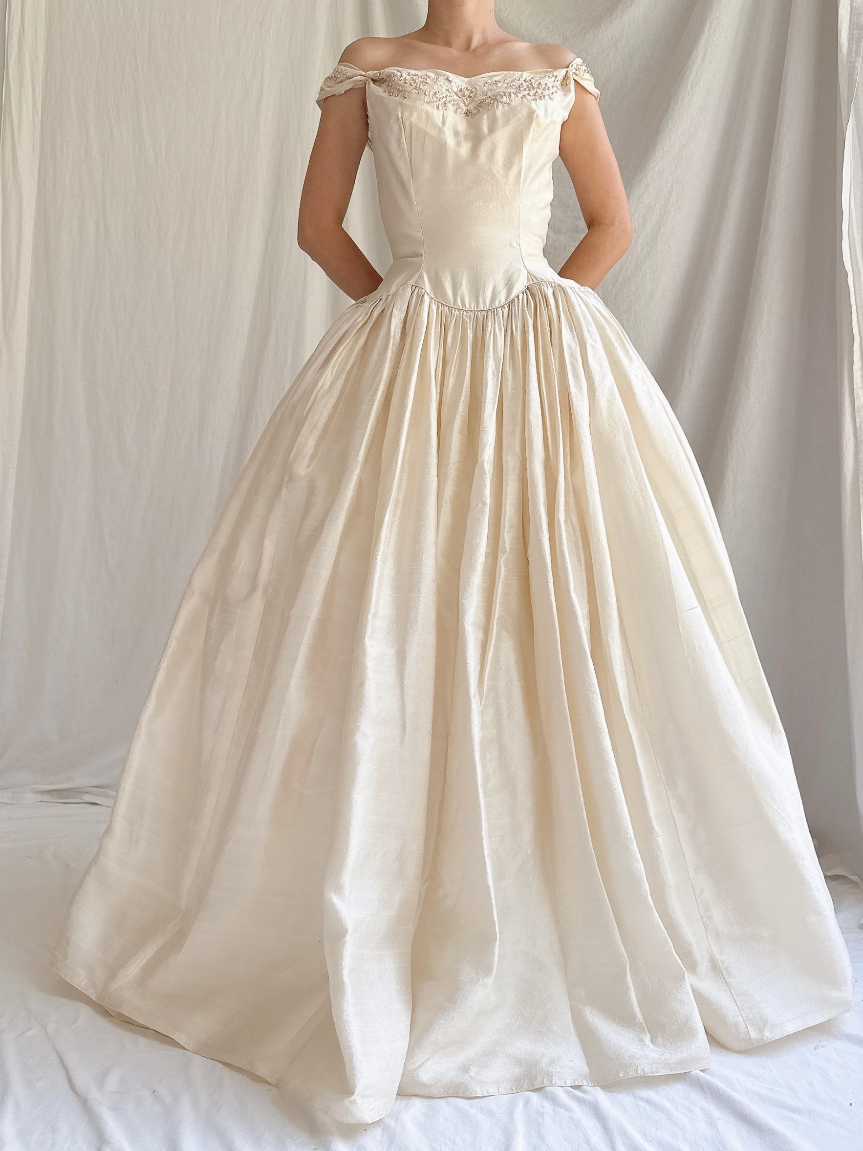 Vintage Raw Silk Gown - XS