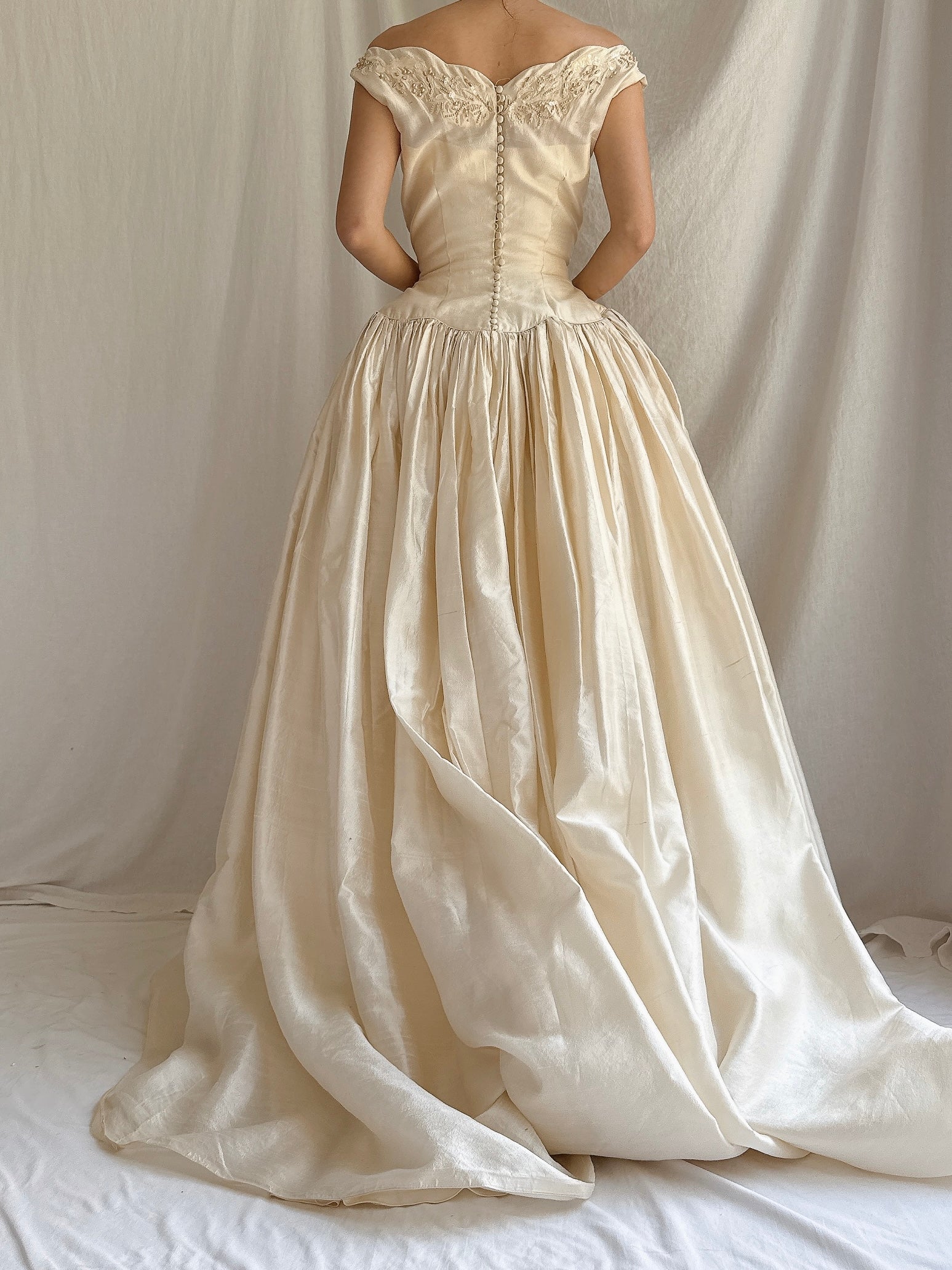 Vintage Raw Silk Gown - XS