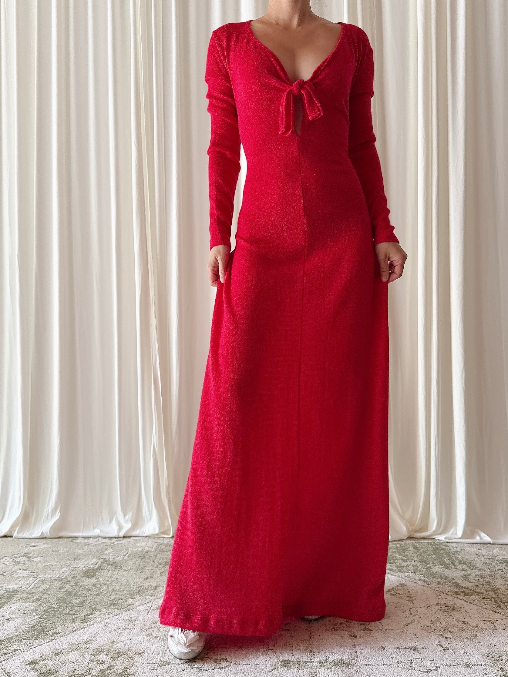 Vintage Betty Jackson Red Knit Dress- UK 12