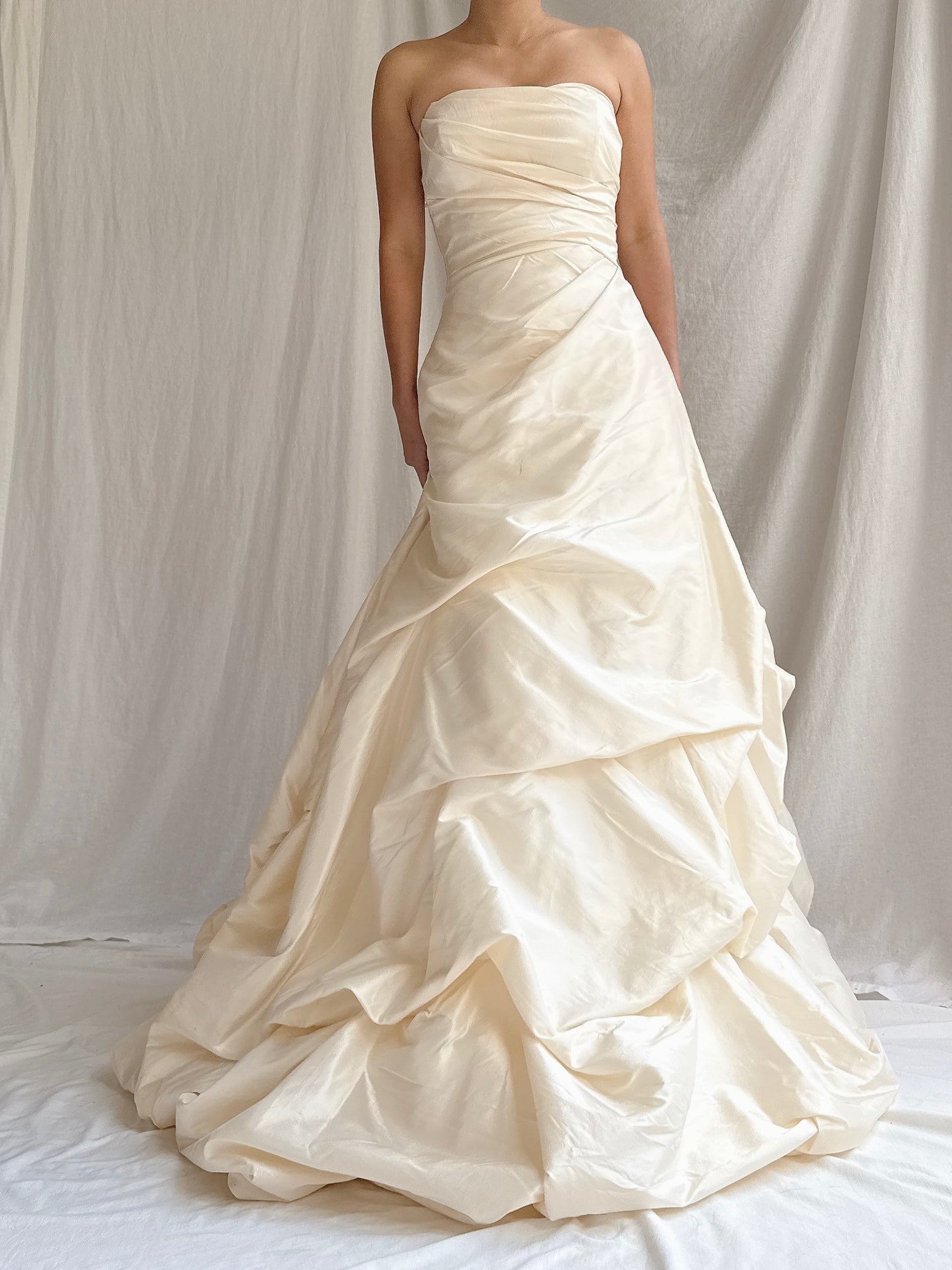 Vintage Van Lear Couture Silk Draped Gown - S 4