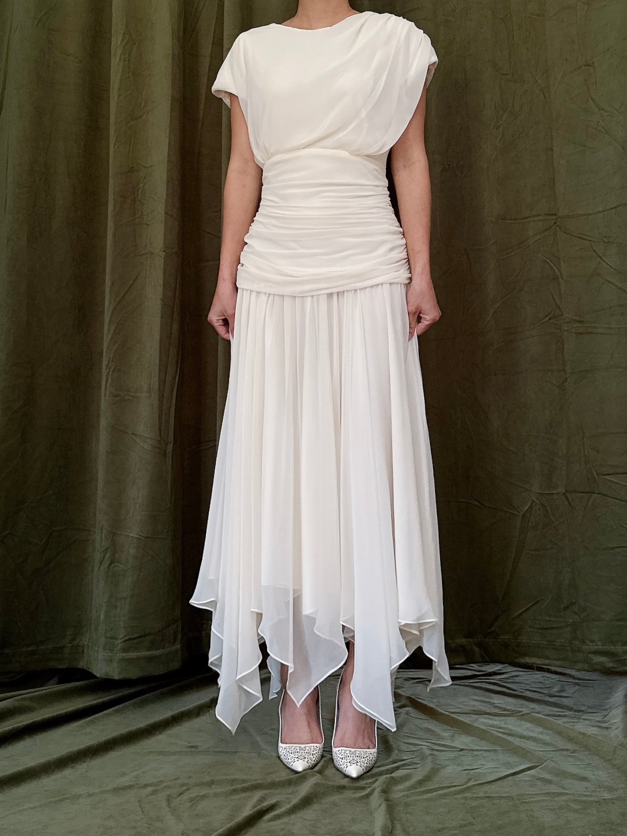 Vintage Handkerchief Hem Dress - S