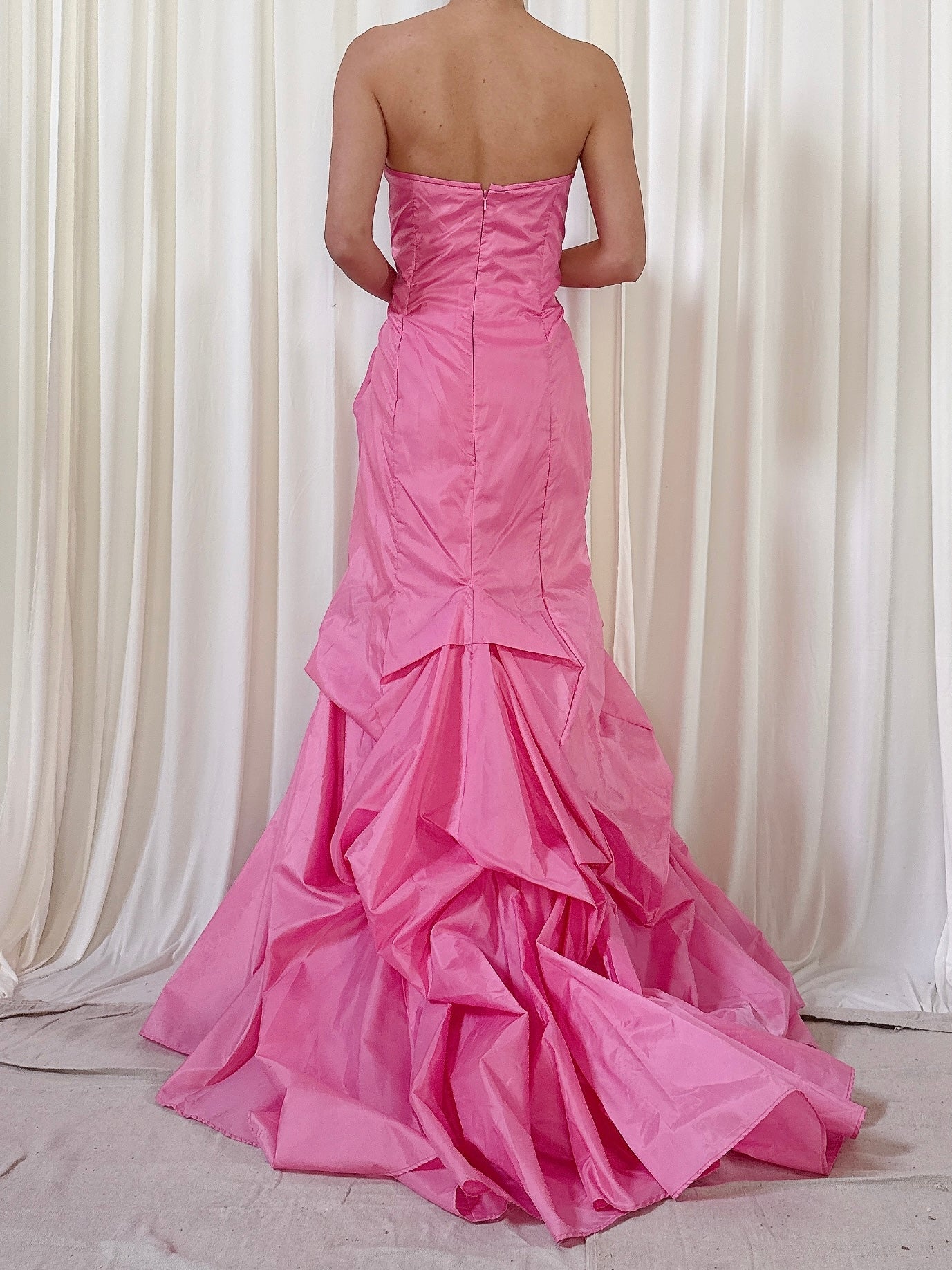 Vintage Jovani Pink Ruche Dress - US 8