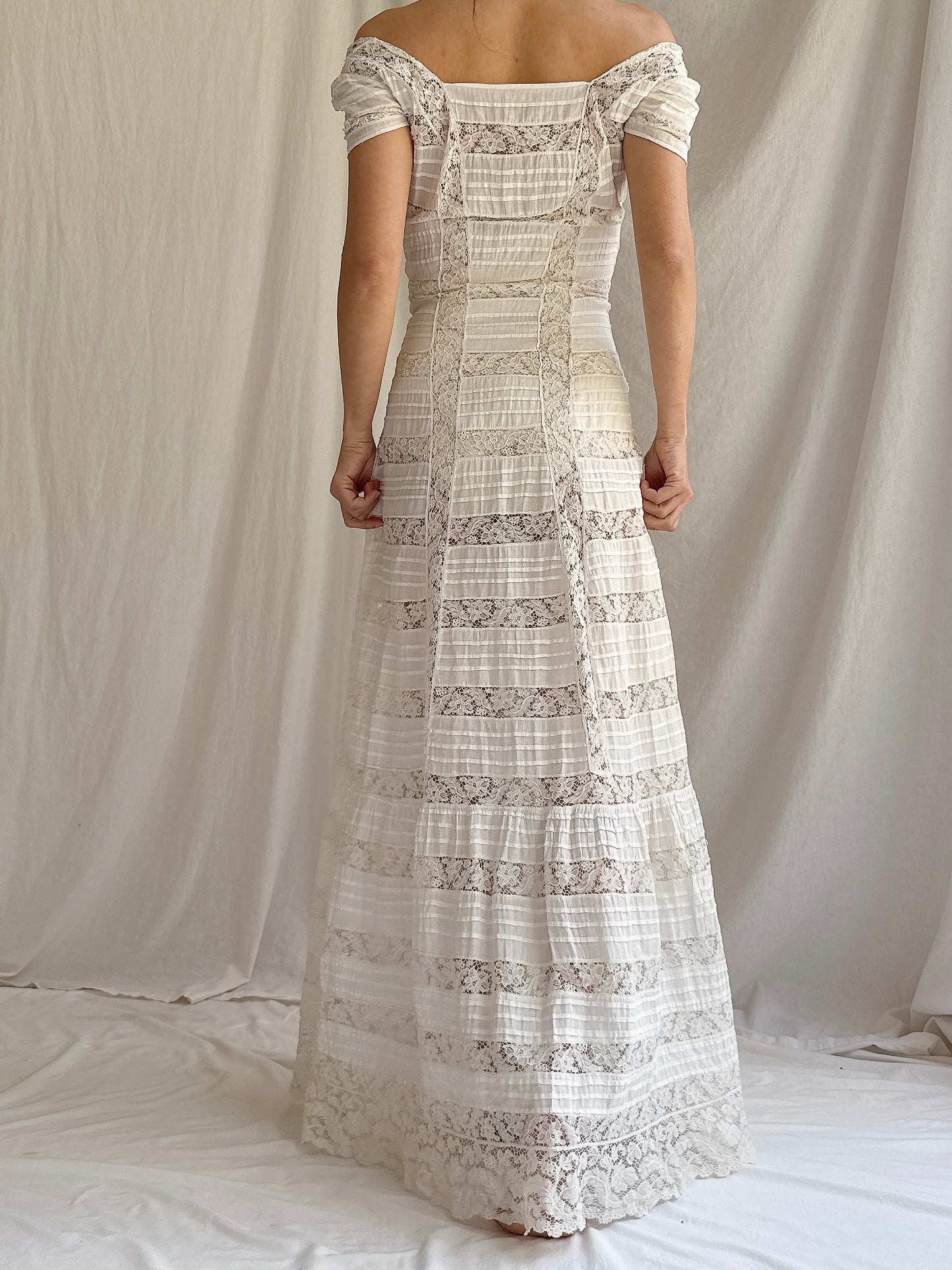Antique Lace and Cotton Dress - XS