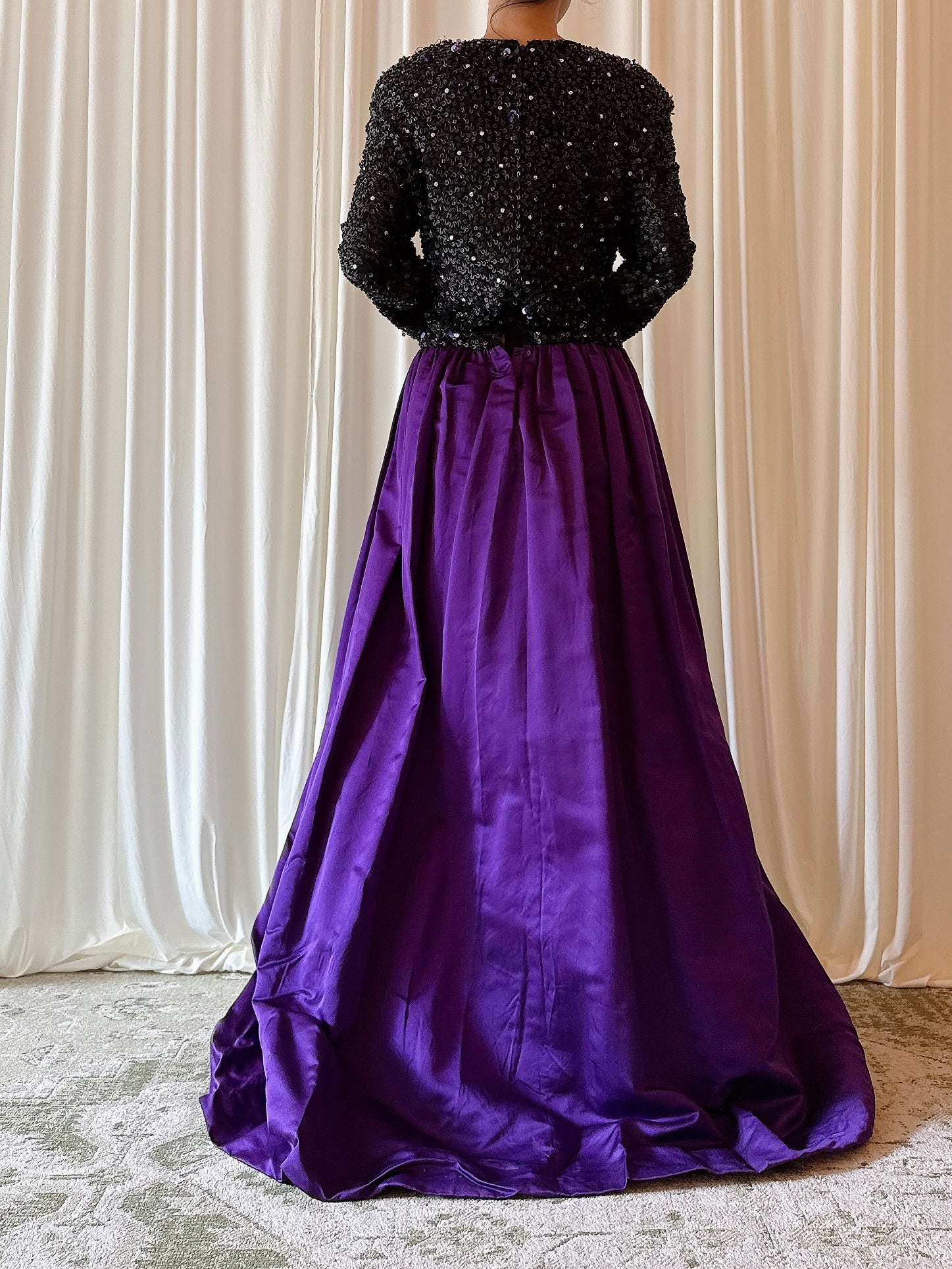 Vintage Victoria Royal Blue Beaded Gown - US 14