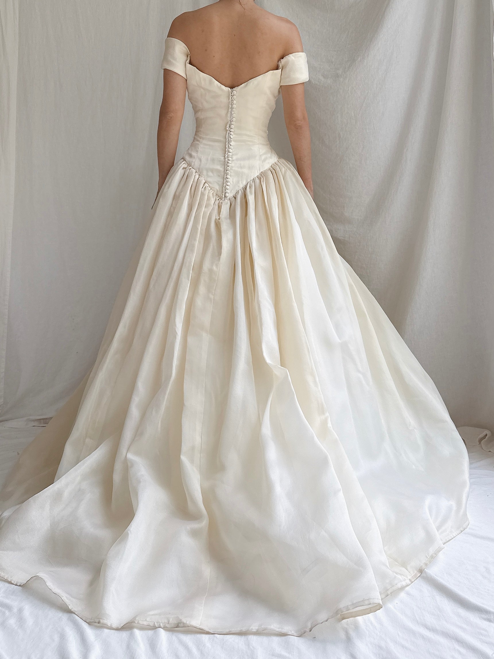 Vintage Silk Organza Gown - S/M