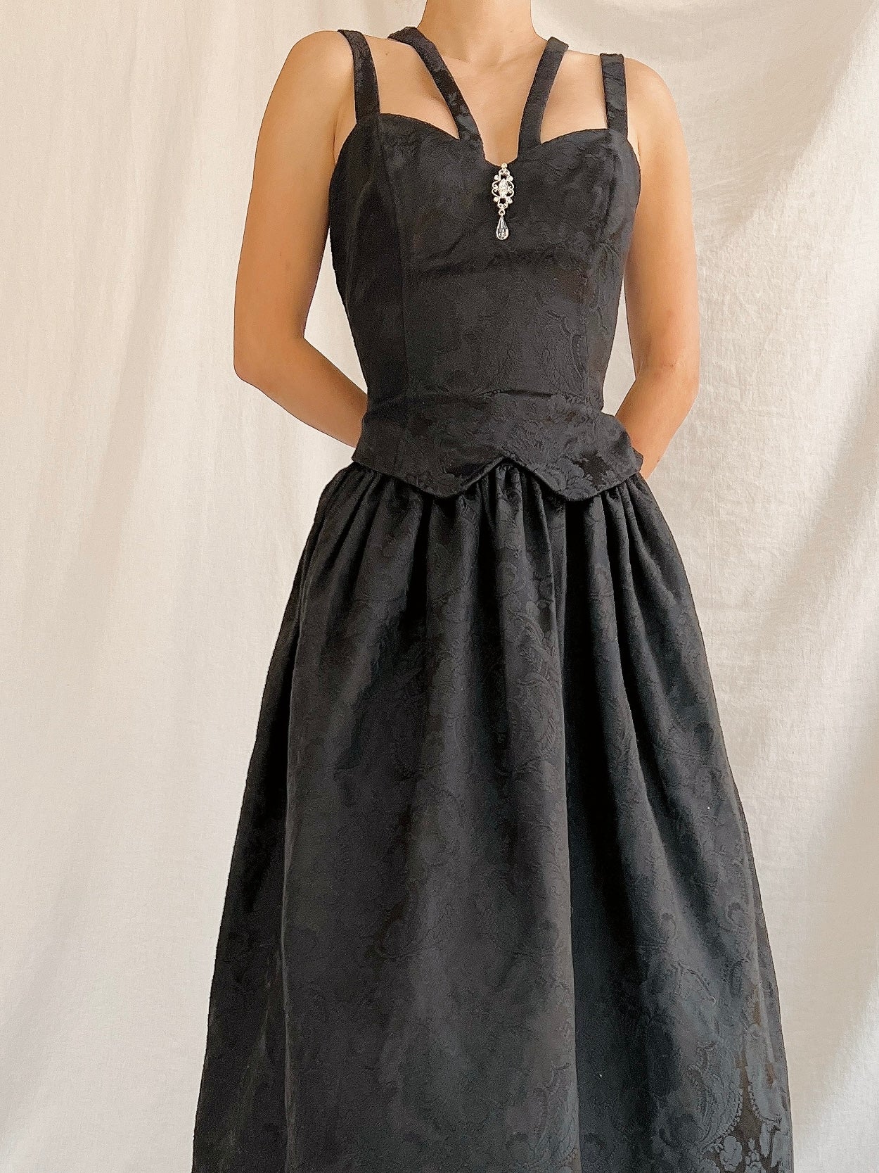 Vintage Jessica McClintock/Gunne Sax Brocade Dress - XS