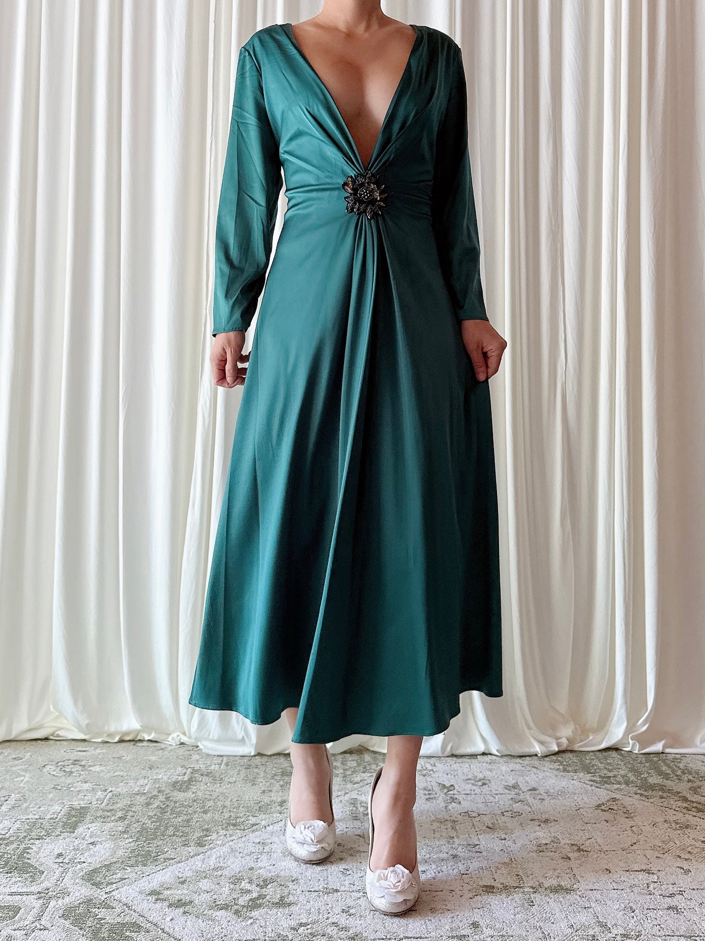 Vintage Futura Green Dress - Size 44