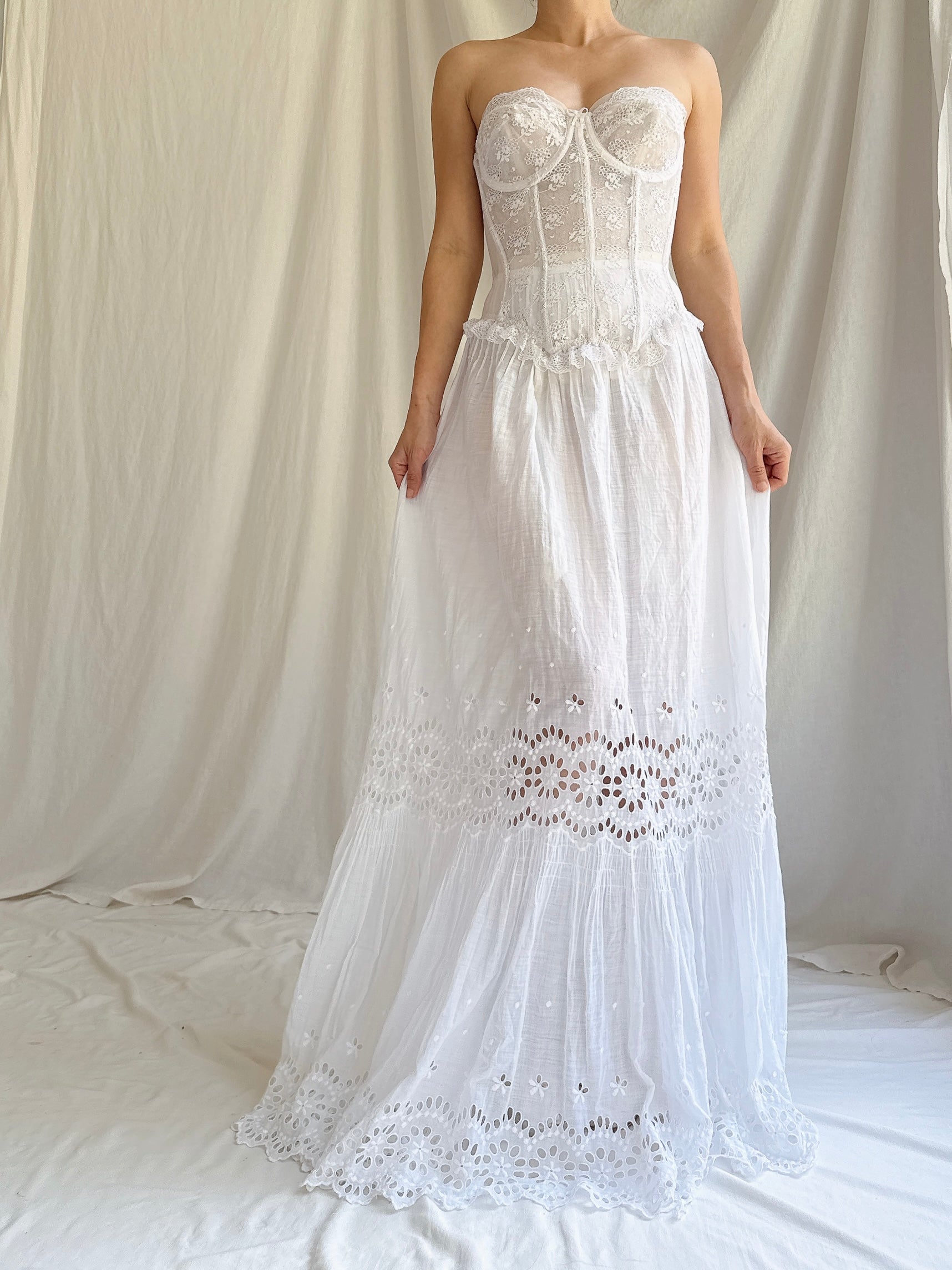 Vintage/Antique Bustier and Skirt Set - XS