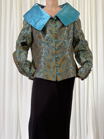 Vintage Equateur Teal Jacket - Size 44