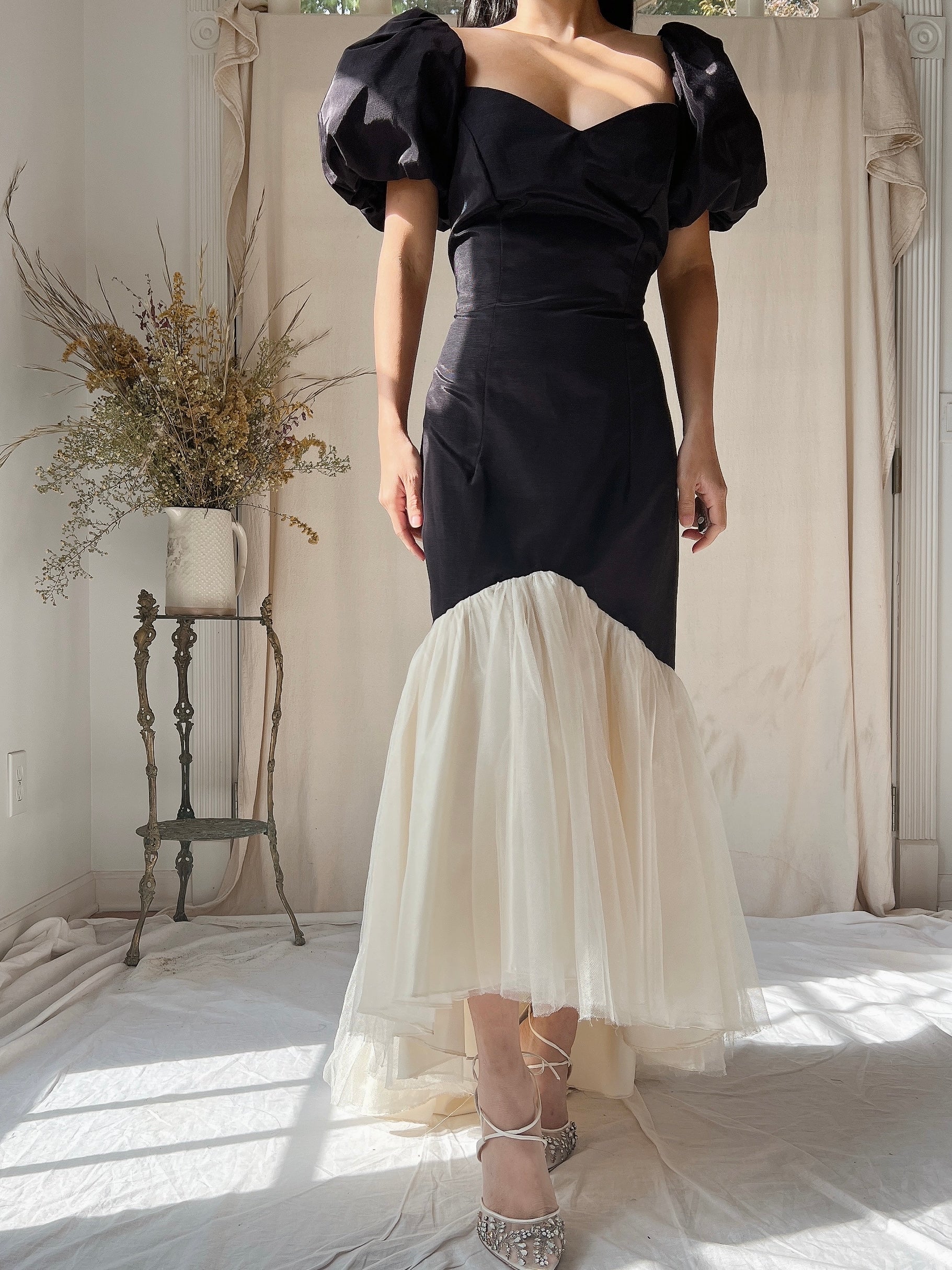 Vintage Grossgrain and Tulle Dress - M