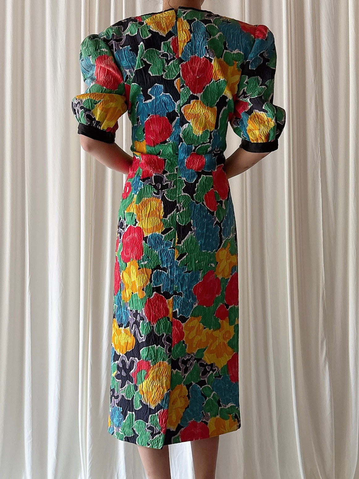 Vintage Floral Watercolor Dress - US 6/8