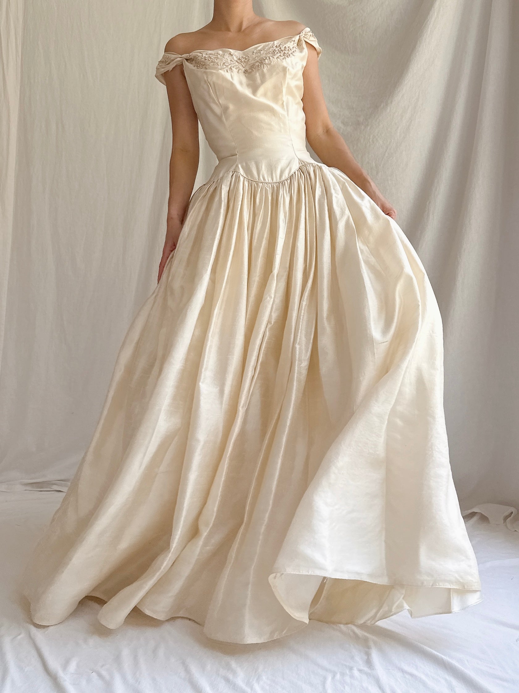 Vintage Raw Silk Gown - XS