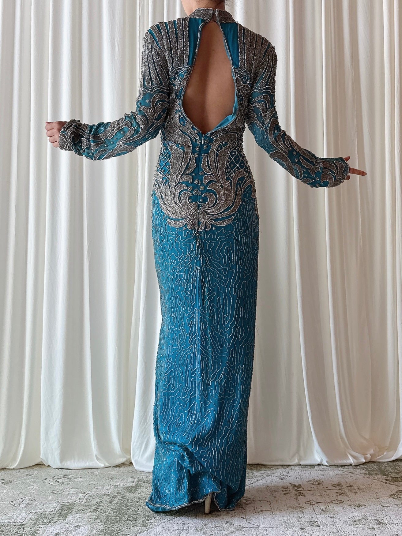 Vintage Futura Green Dress - Size 44