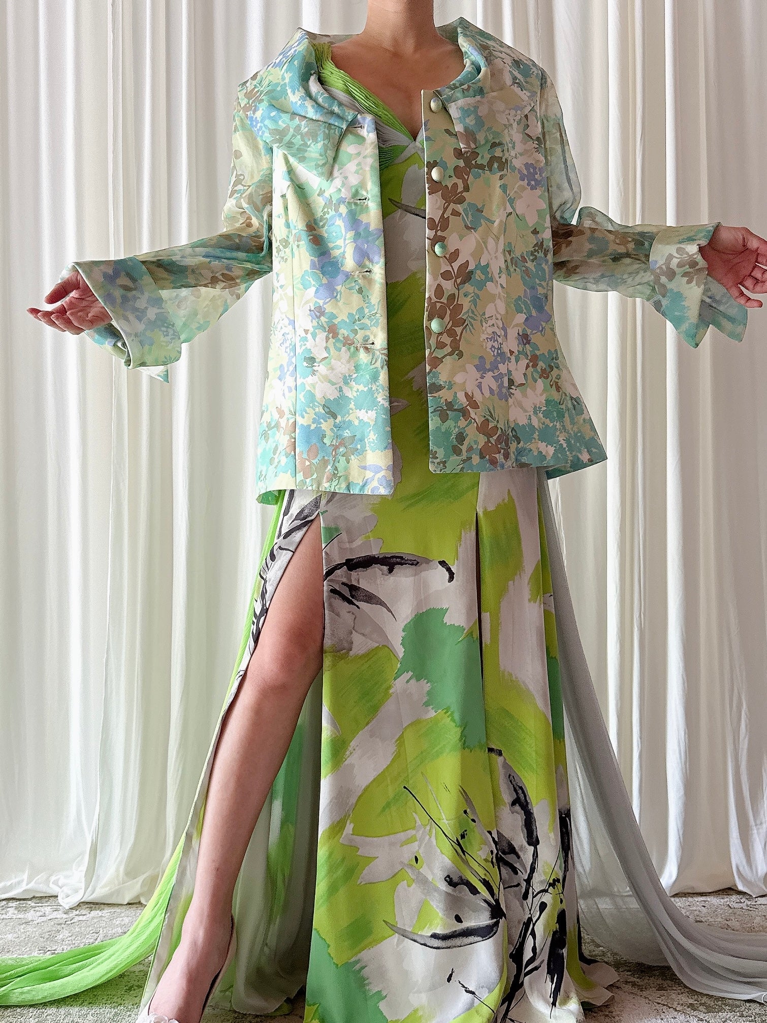 Vintage Equateur Floral Jacket - Size 50
