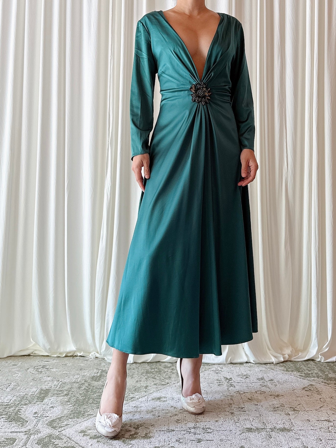 Vintage Futura Green Dress - Size 44