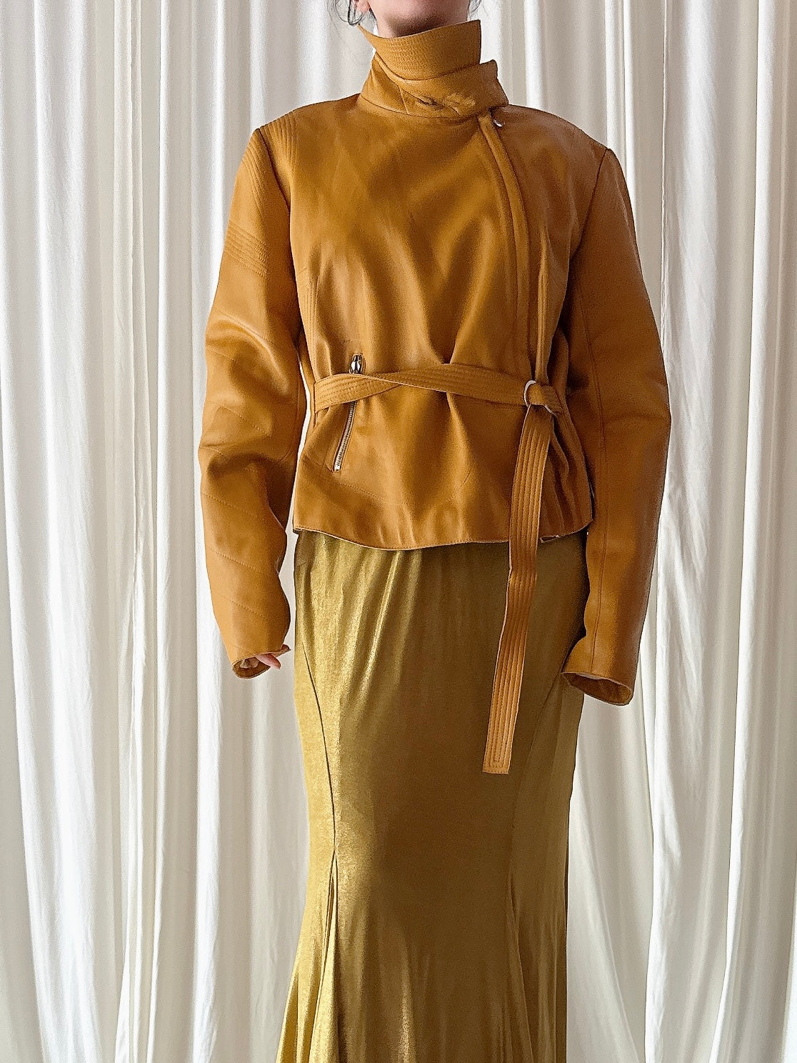 Vintage Mustard 100% Leather Jacket - M