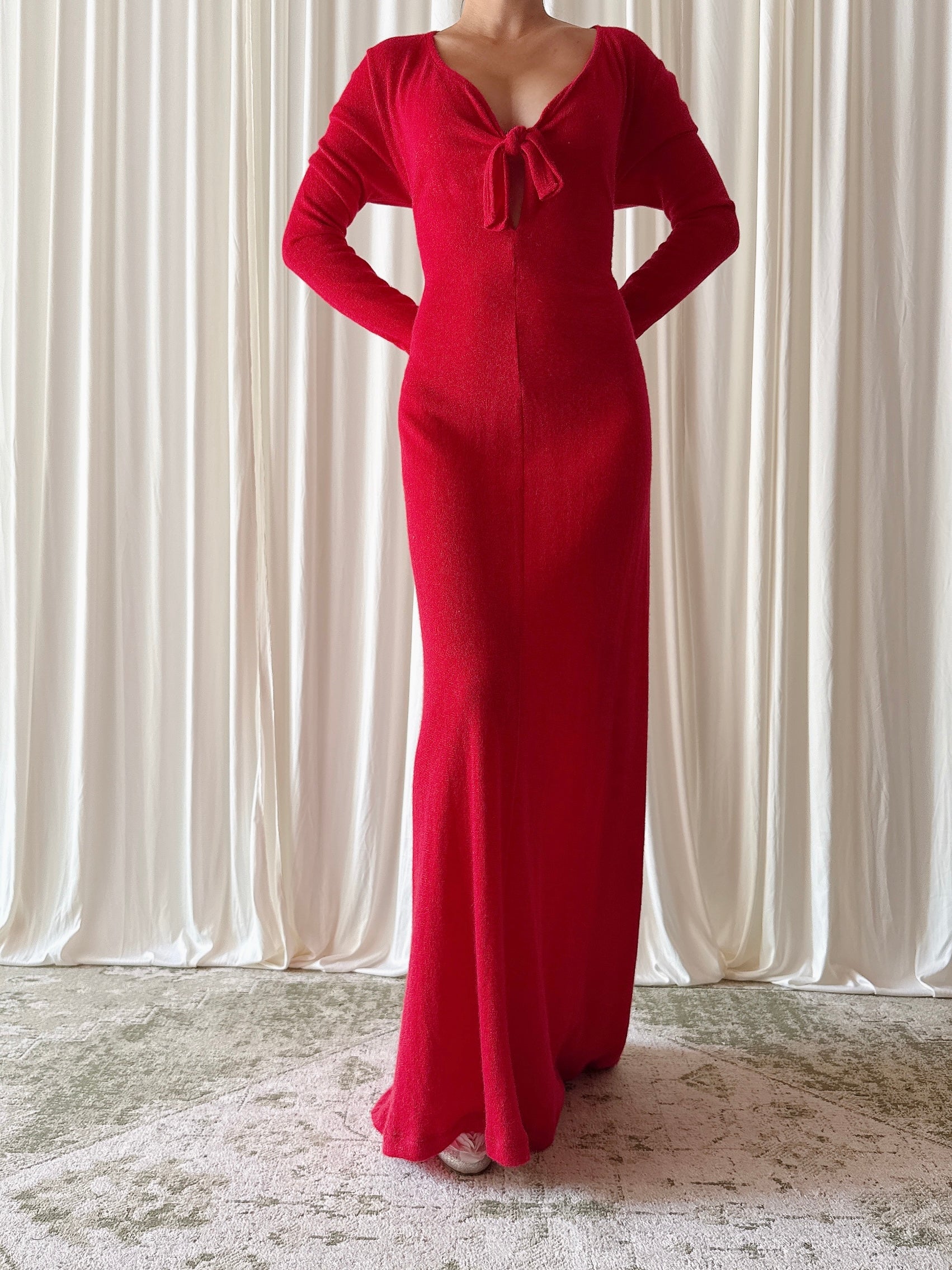 Vintage Betty Jackson Red Knit Dress- UK 12