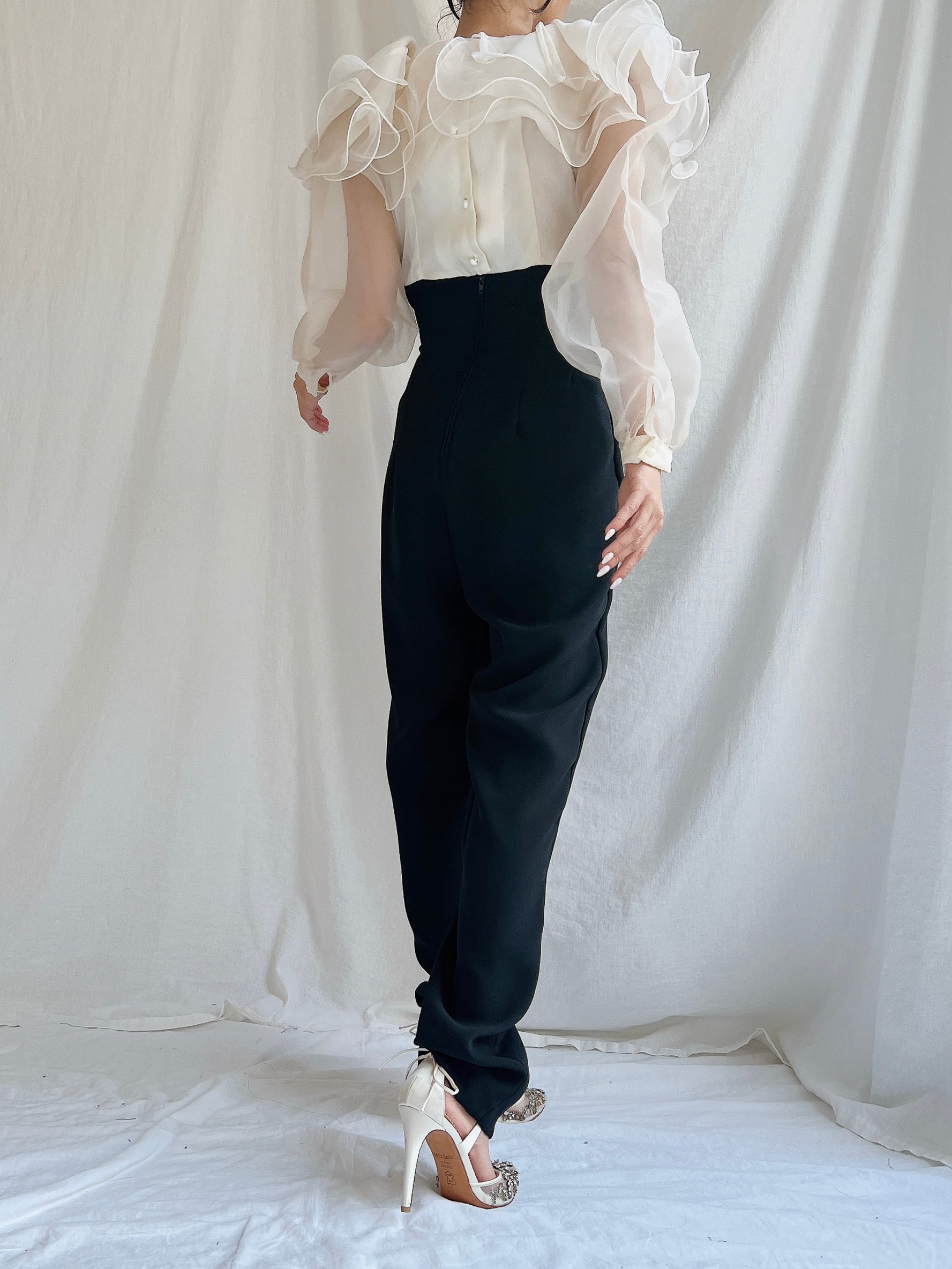 Vintage Organza and Rayon Jumpsuit/Romper - S