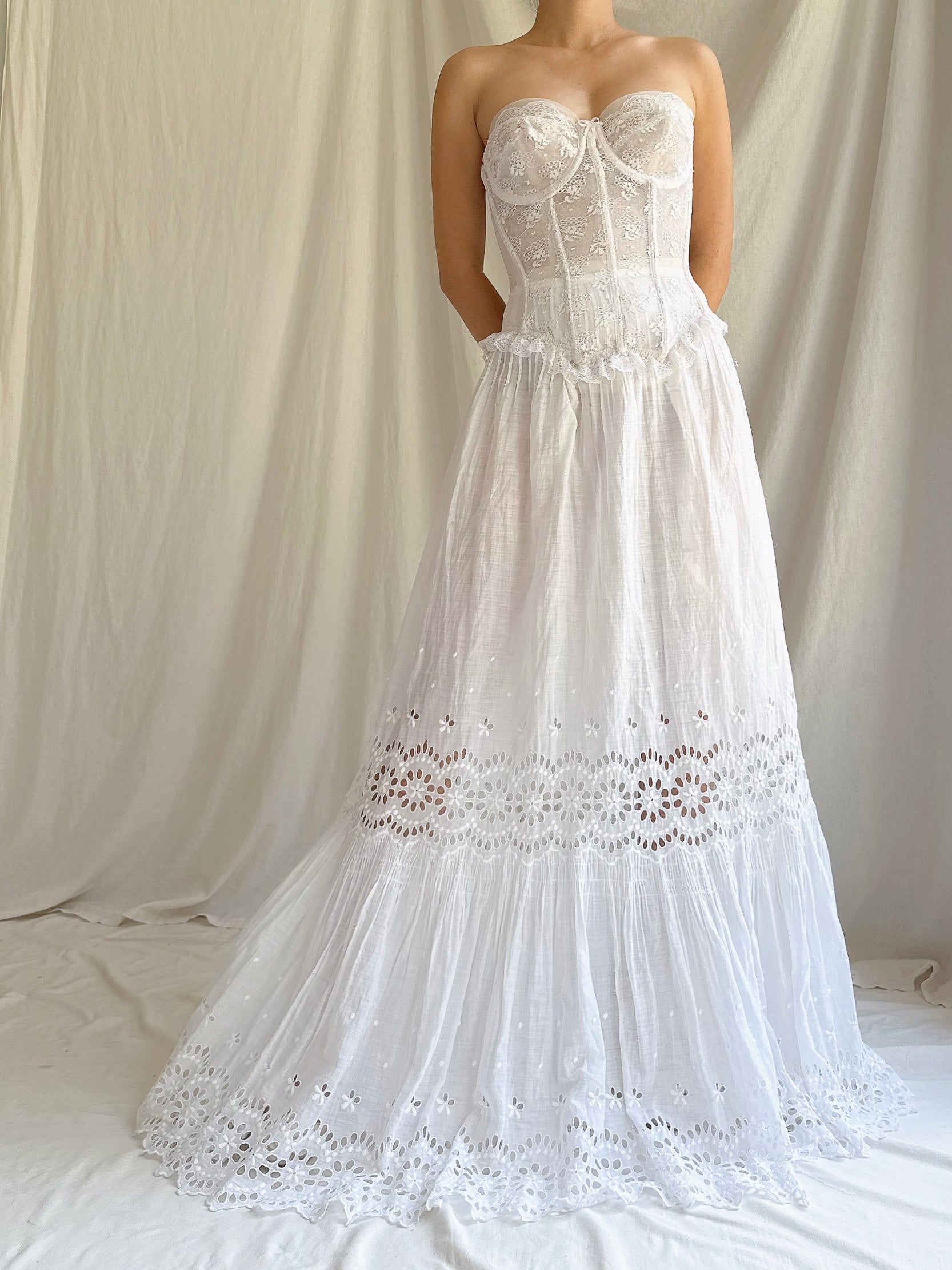 Vintage/Antique Bustier and Skirt Set - XS